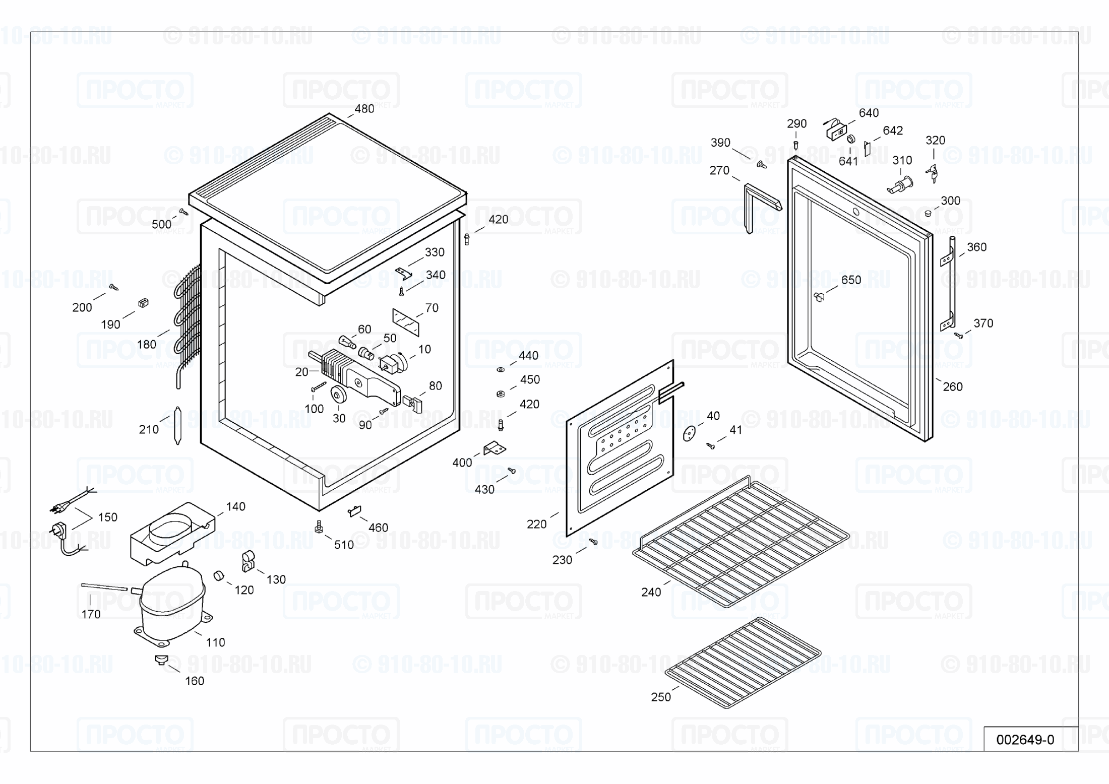 Взрыв-схема запчастей холодильника Liebherr FKU 1805-12A