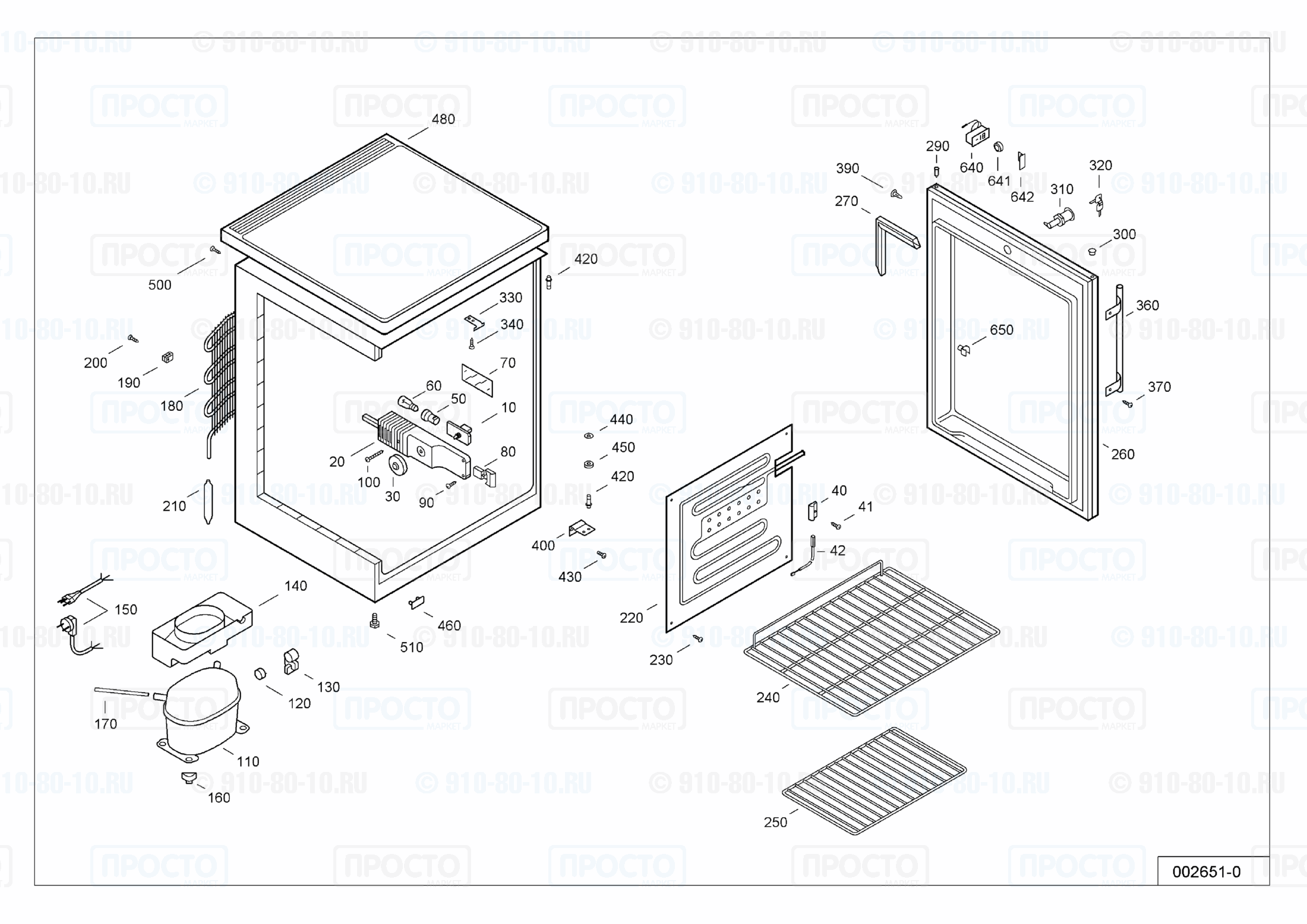 Взрыв-схема запчастей холодильника Liebherr FKU 1805-21C