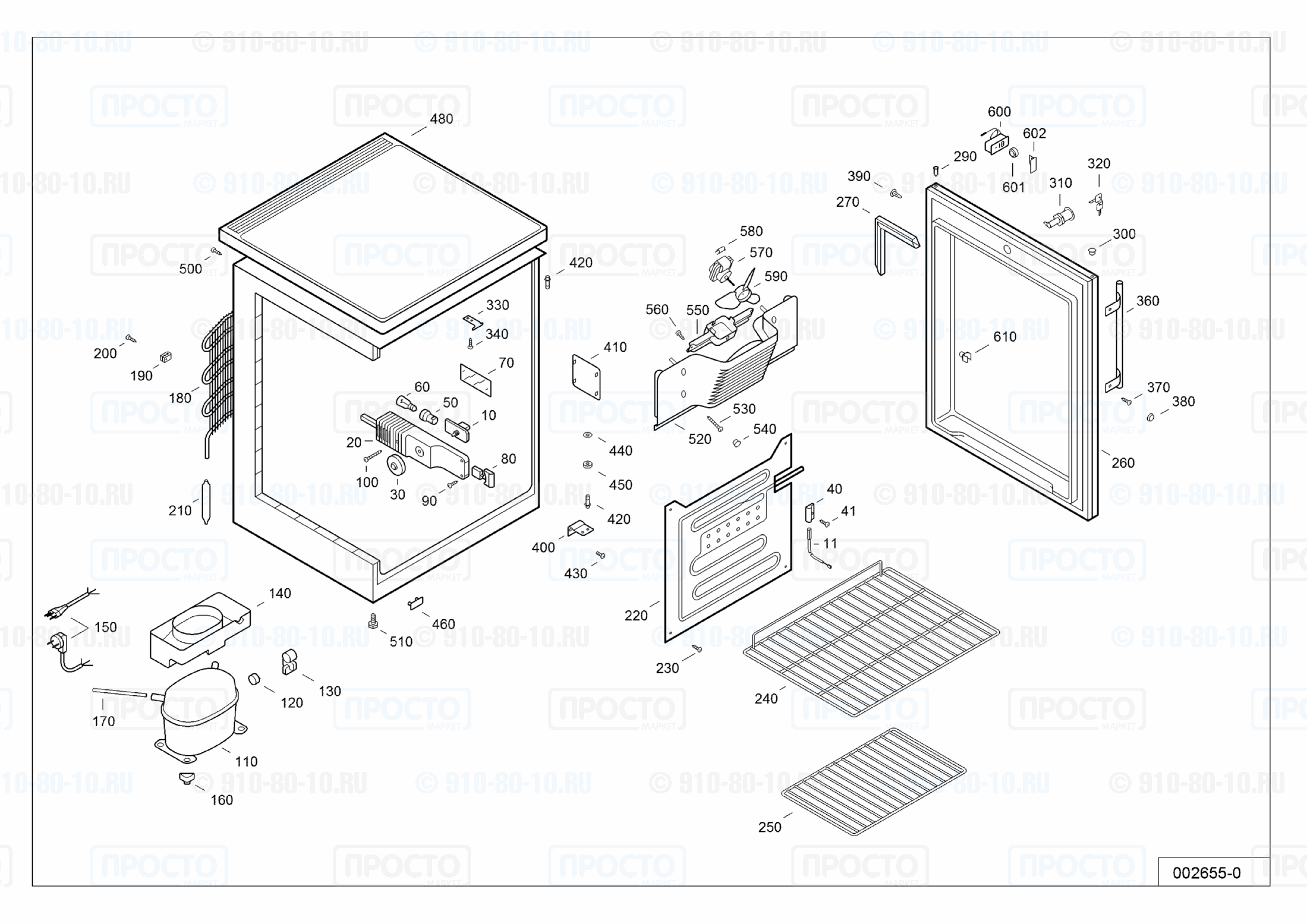 Взрыв-схема запчастей холодильника Liebherr UKU 1805-21C