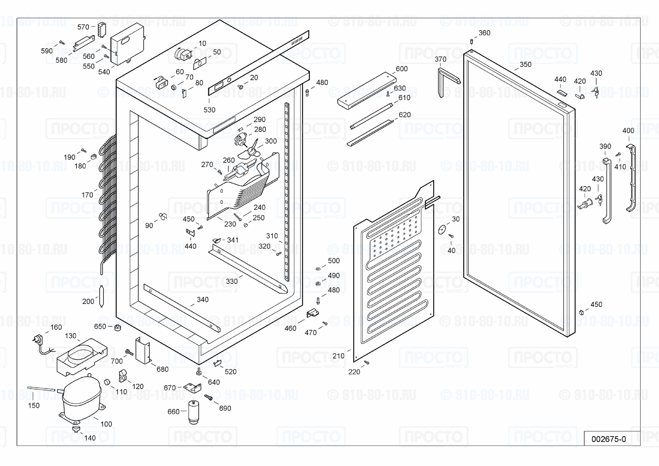 Взрыв-схема запчастей холодильника Liebherr BKv 4002-20