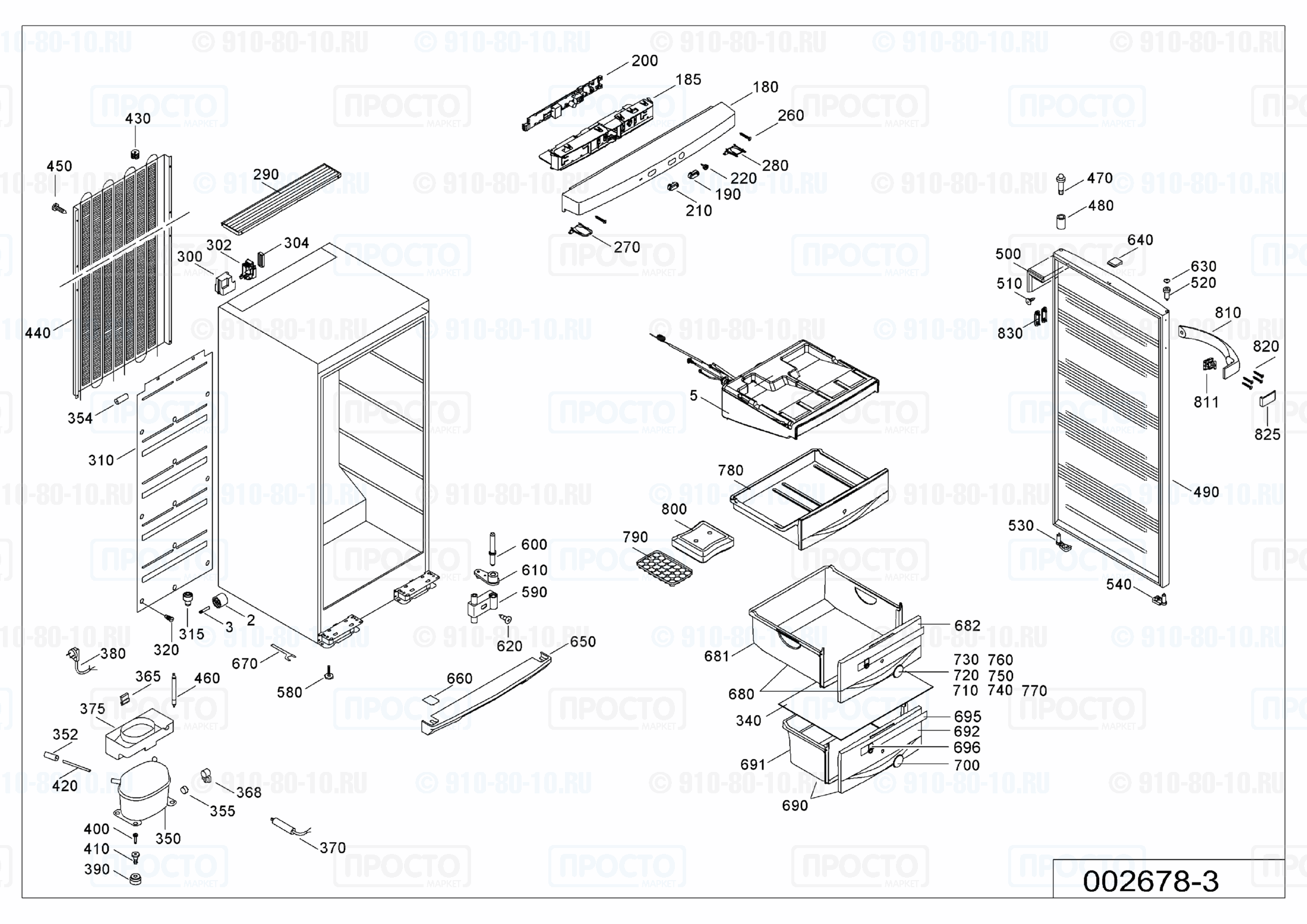 Взрыв-схема запчастей холодильника Liebherr GN 2563-20F