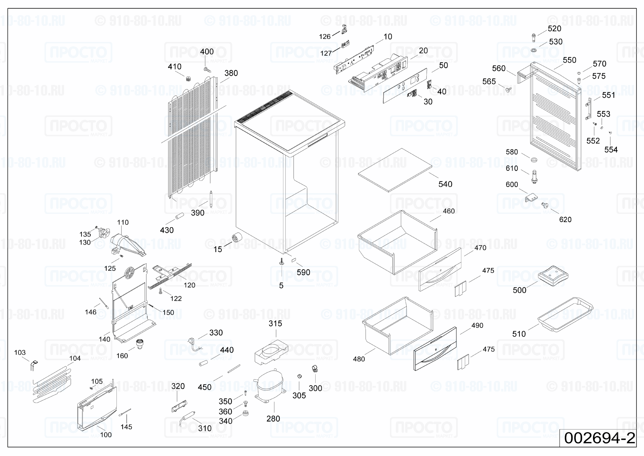 Взрыв-схема запчастей холодильника Liebherr GN 1056-21D