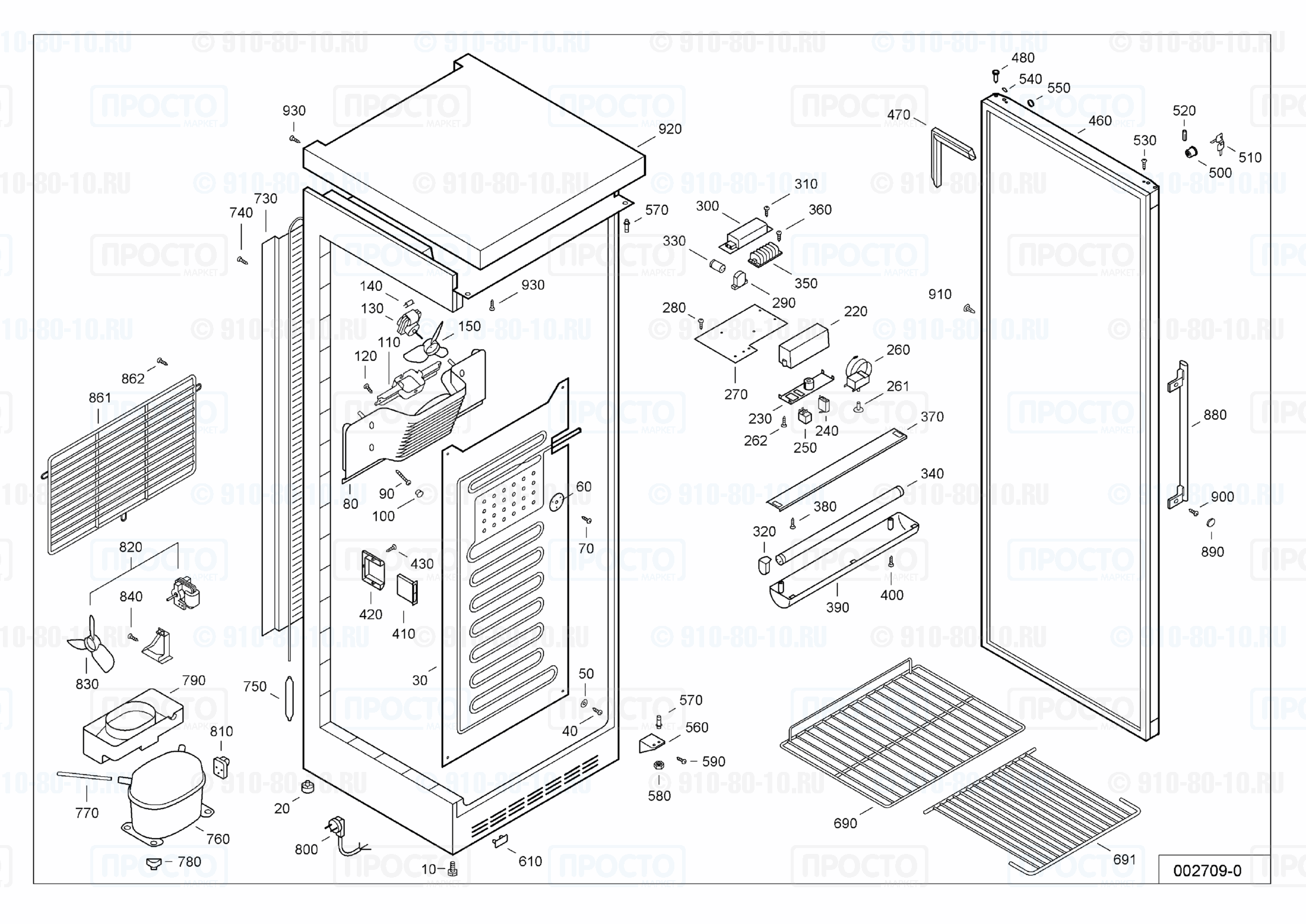 Взрыв-схема запчастей холодильника Liebherr UKS 4302-13