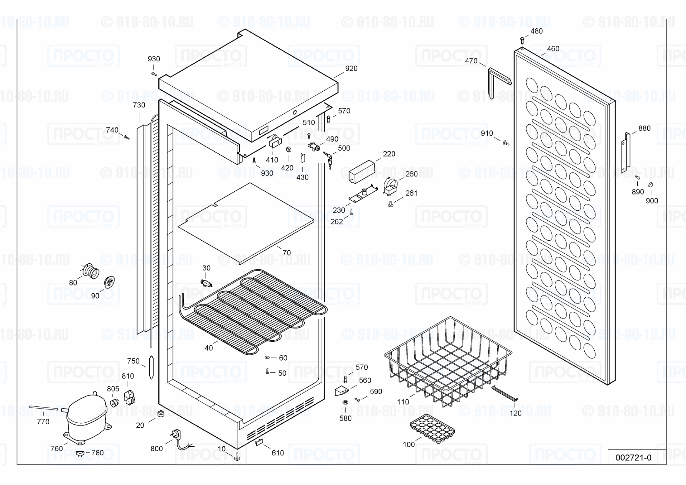 Взрыв-схема запчастей холодильника Liebherr GG 4310-20