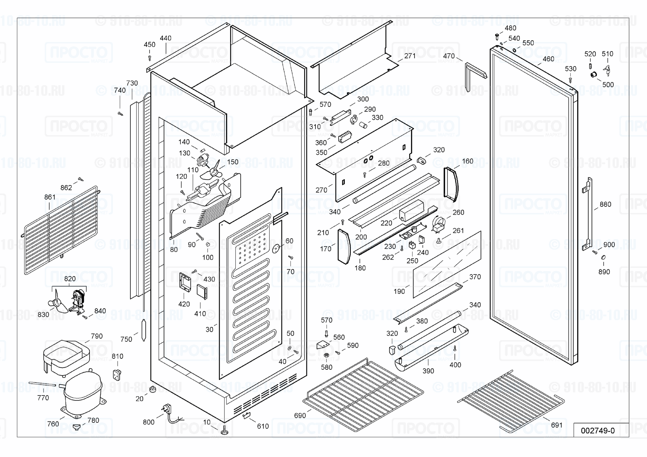 Взрыв-схема запчастей холодильника Liebherr UKSD 4302-13
