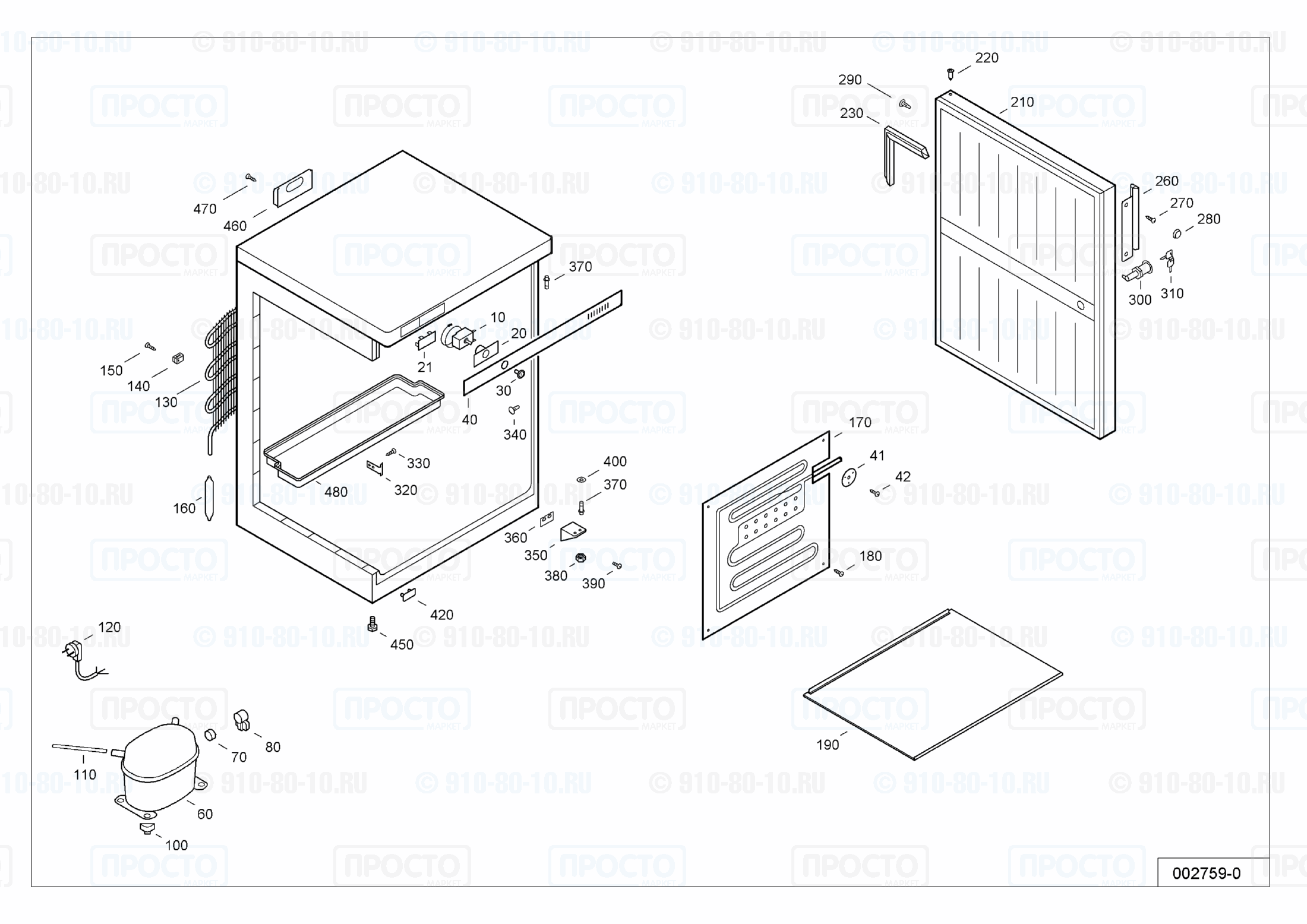 Взрыв-схема запчастей холодильника Liebherr FKEX 1800-20