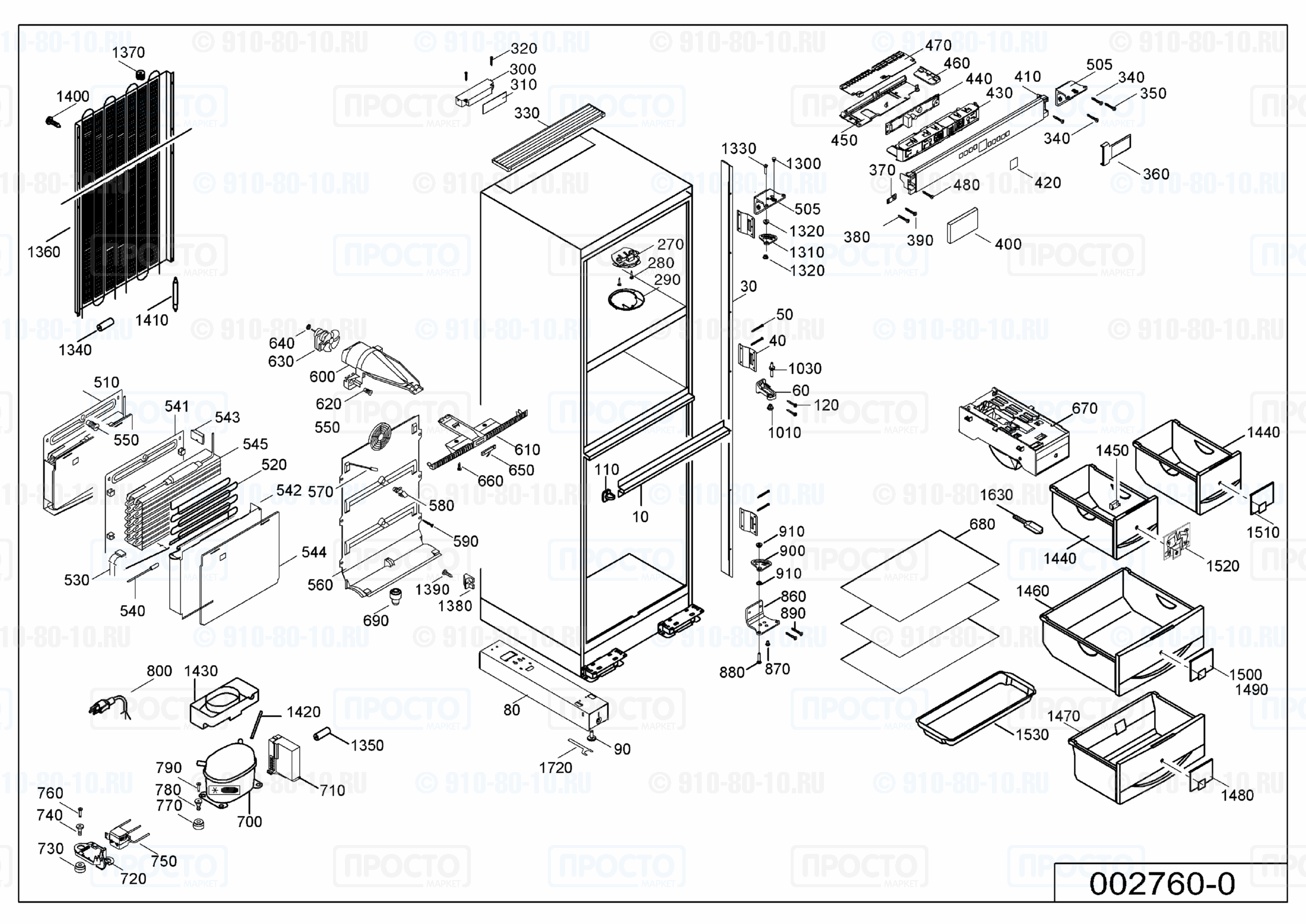 Взрыв-схема запчастей холодильника Liebherr EWTNes 2956-10