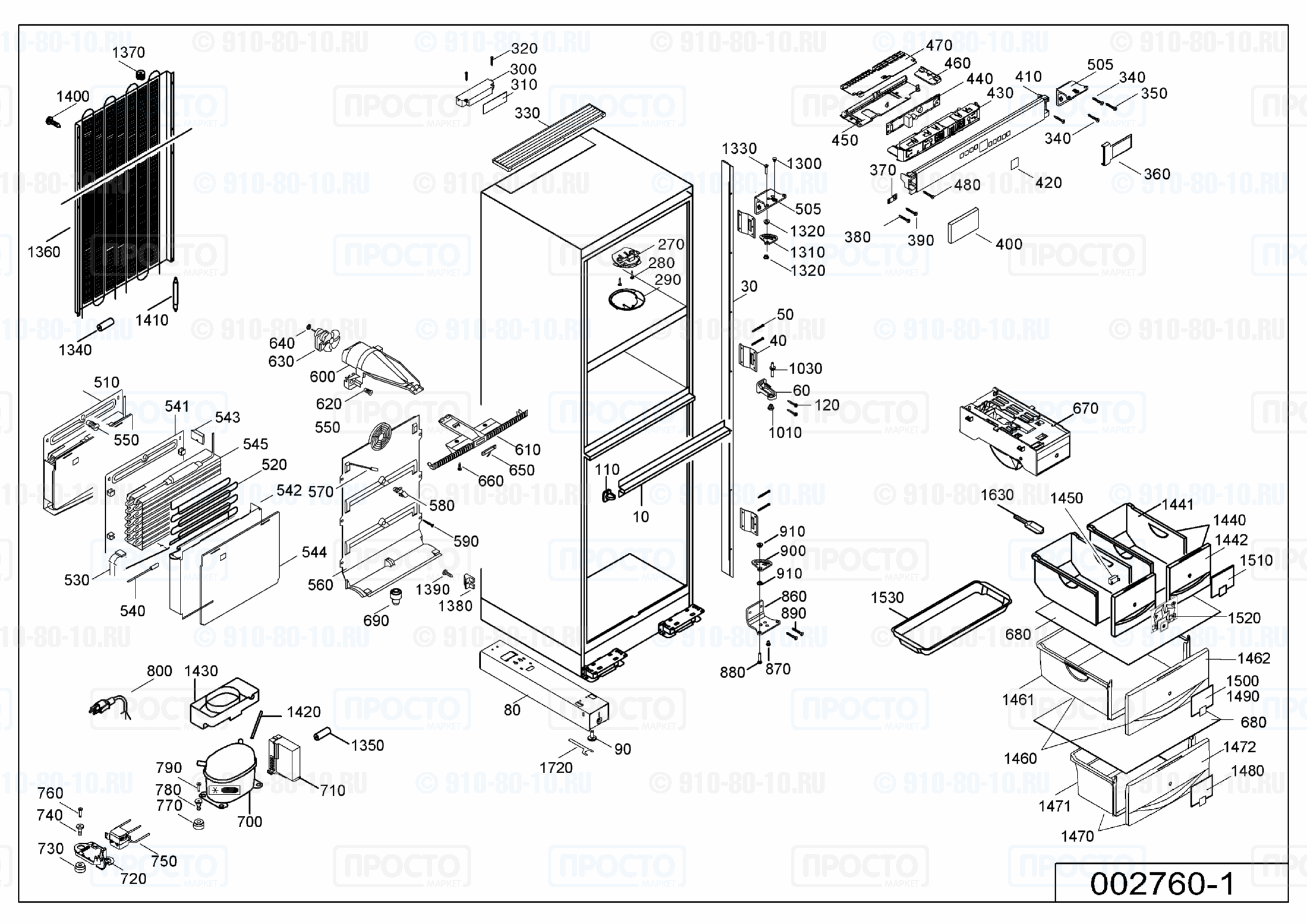 Взрыв-схема запчастей холодильника Liebherr EWTNes 2956-10C