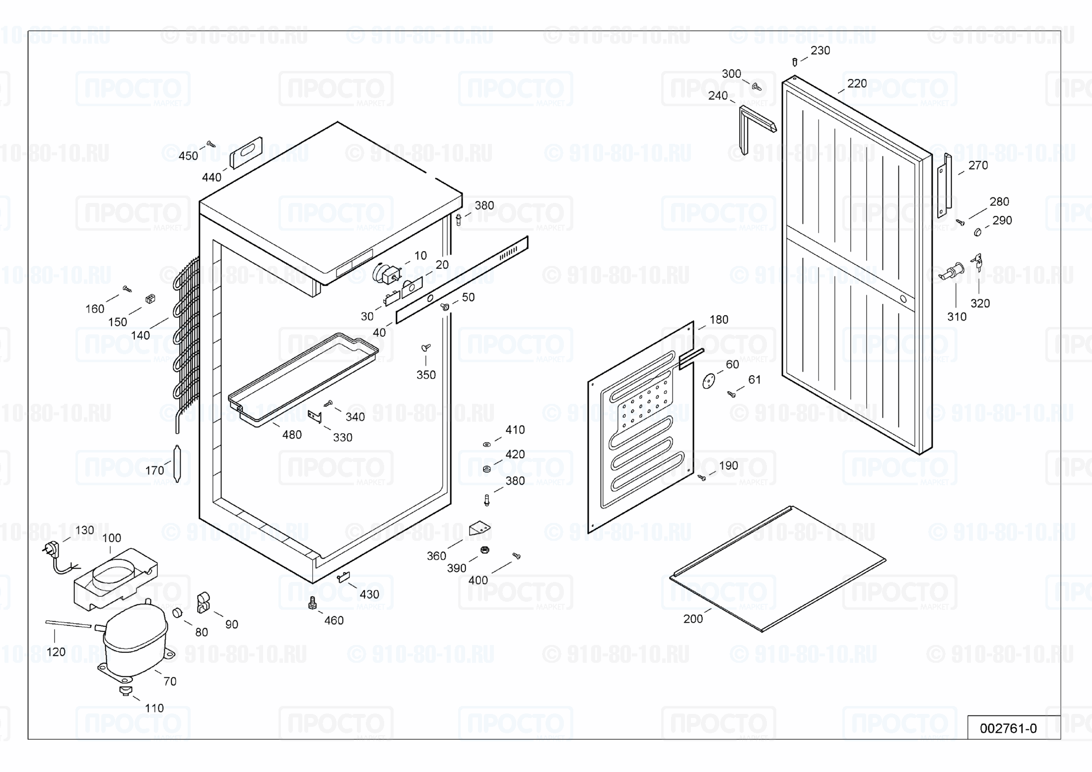Взрыв-схема запчастей холодильника Liebherr FKEX 2600-20F