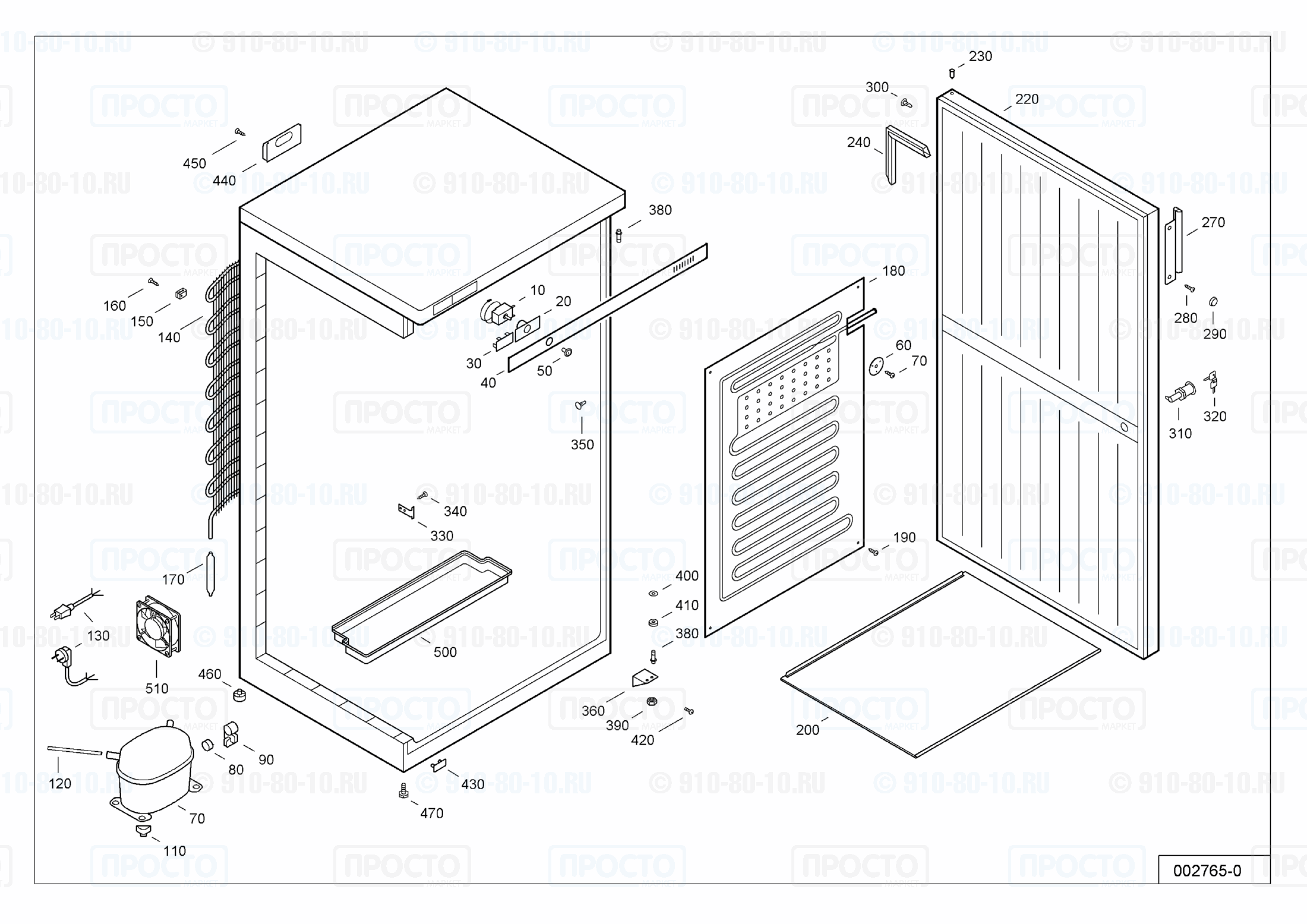 Взрыв-схема запчастей холодильника Liebherr FKEX 5000-20A