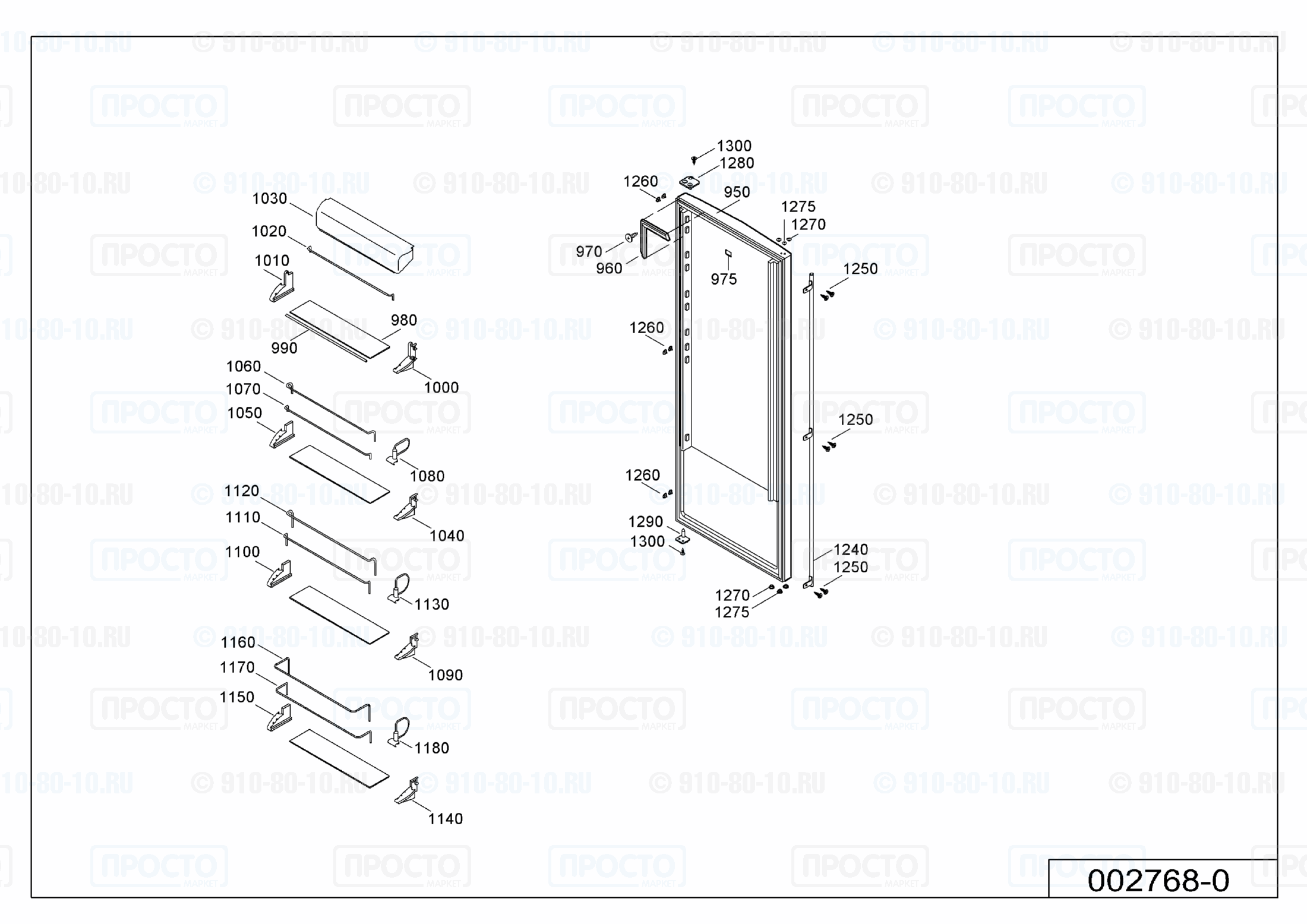 Взрыв-схема холодильника Liebherr EKBes 4250-10C