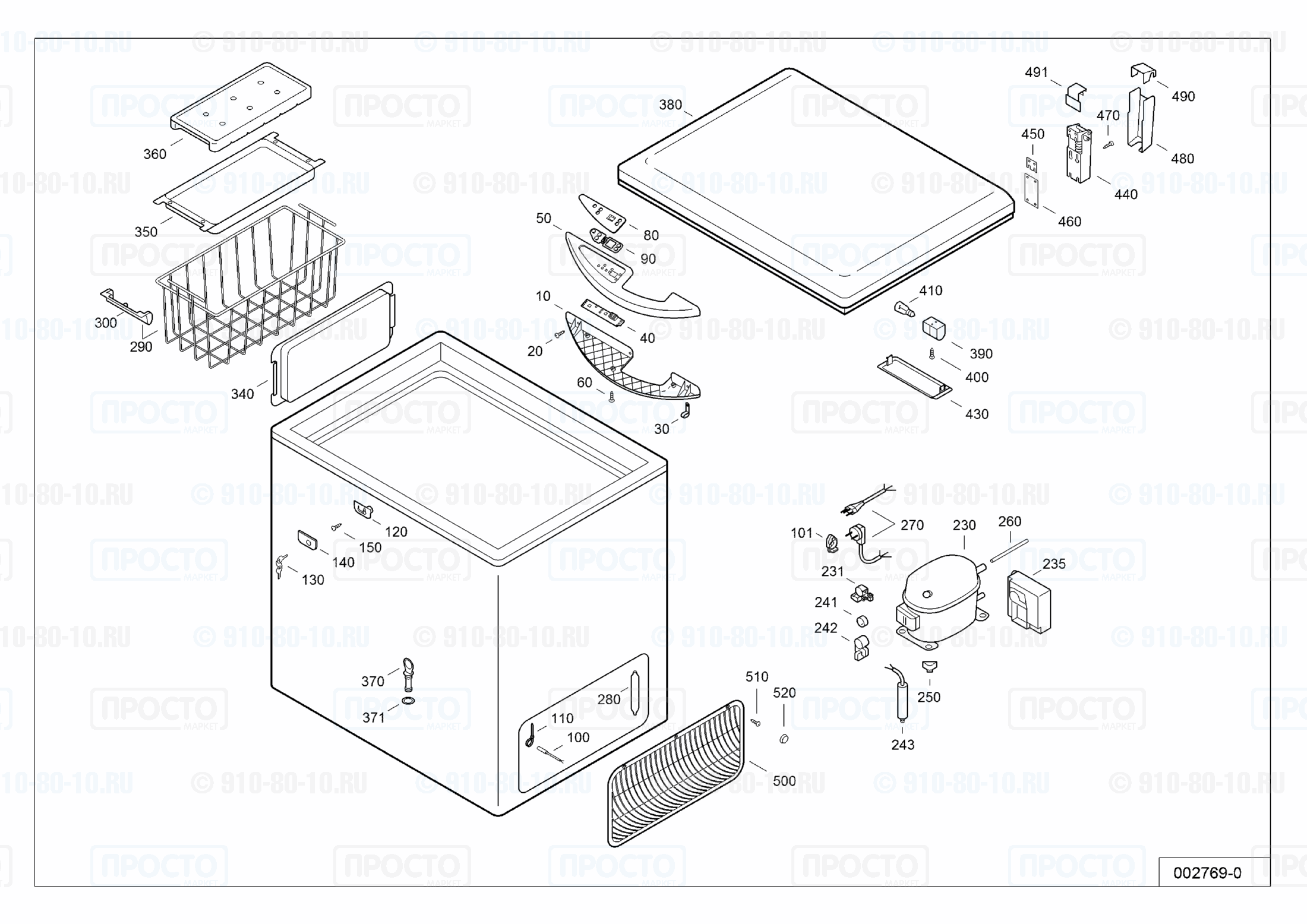 Взрыв-схема запчастей холодильника Liebherr GTP 4726-25F