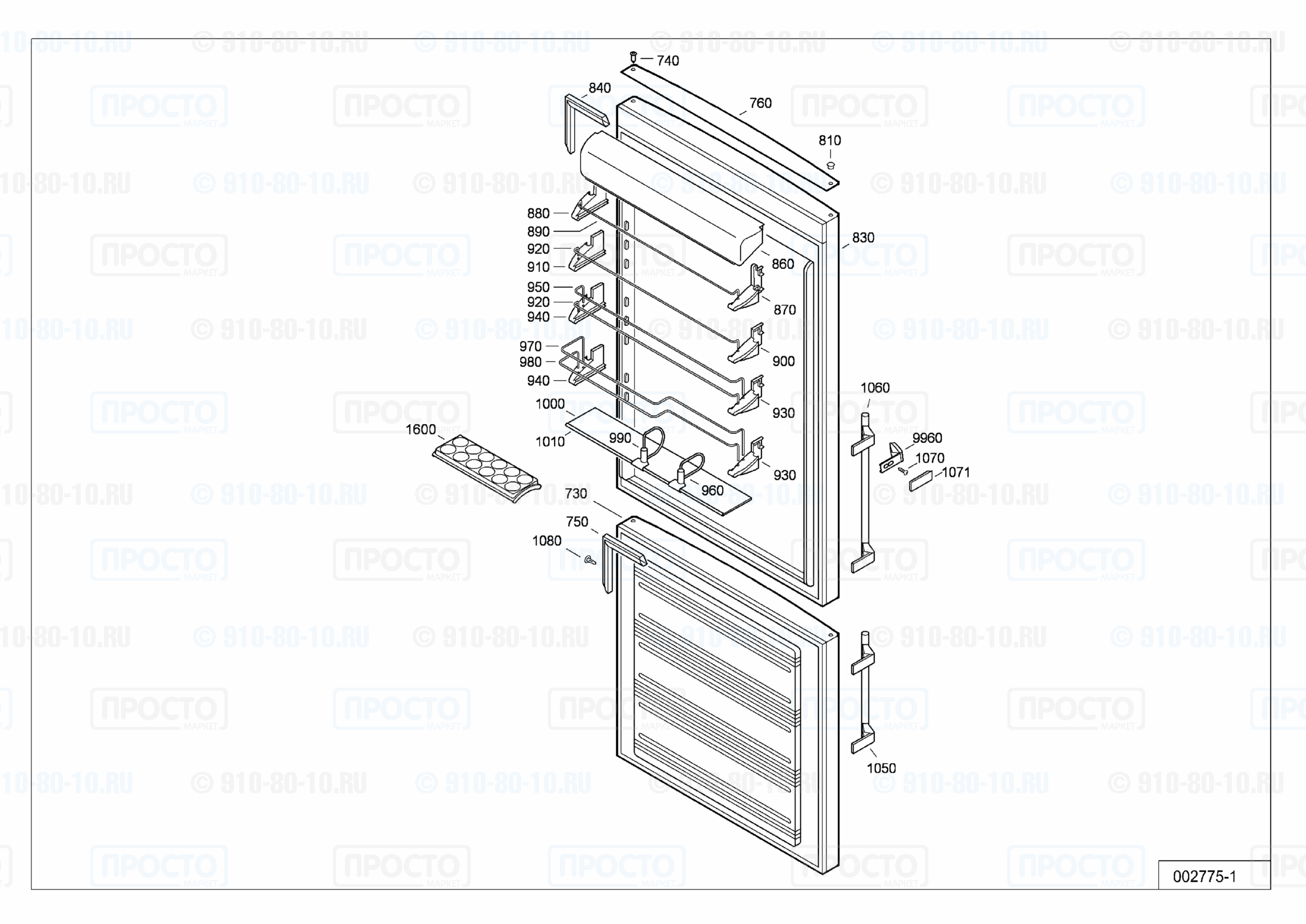 Взрыв-схема холодильника Liebherr CNesf 5026-10E