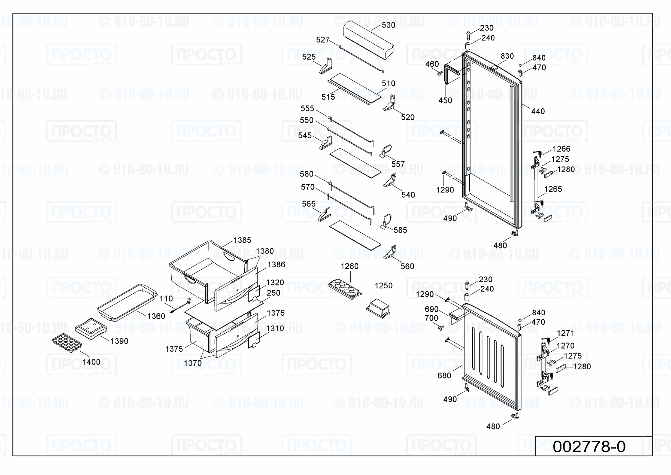 Взрыв-схема холодильника Liebherr CBP 3656-20B