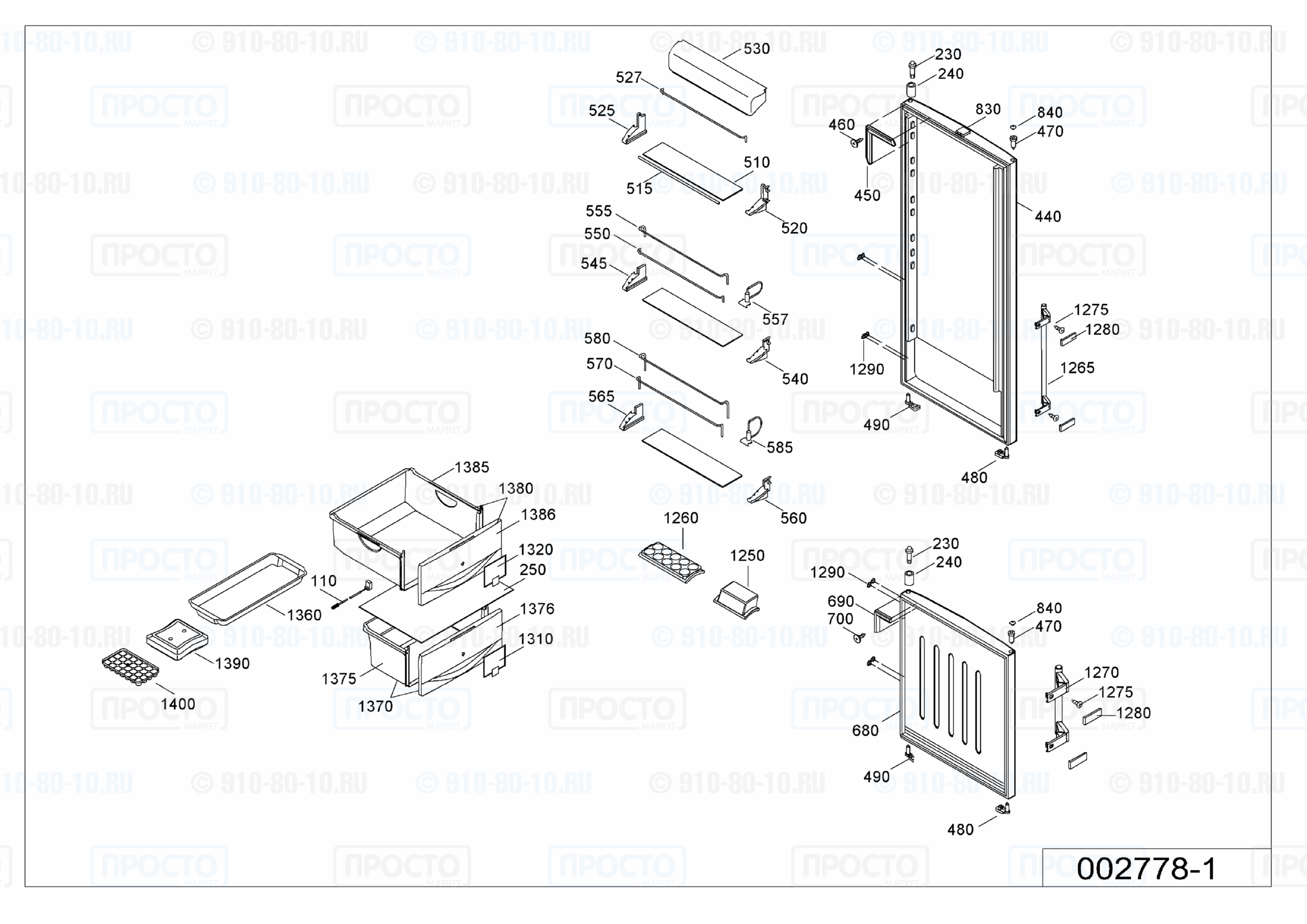 Взрыв-схема холодильника Liebherr CBP 3656-20E