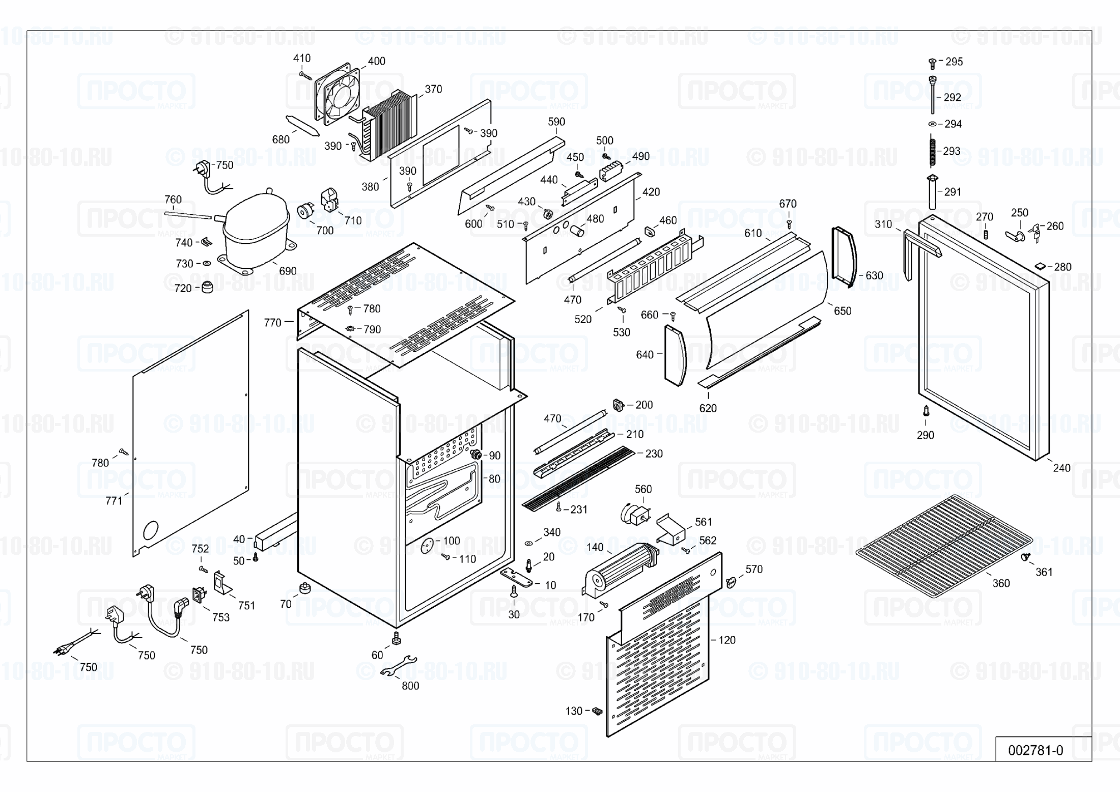 Взрыв-схема запчастей холодильника Liebherr FKDv 902-10A