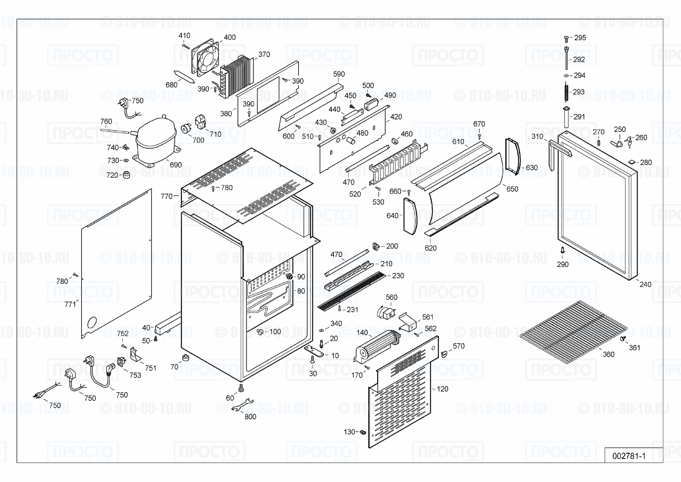 Взрыв-схема запчастей холодильника Liebherr FKDv 902-10B