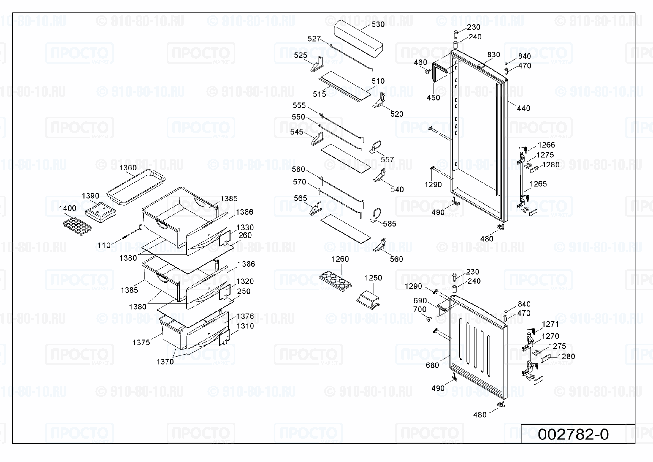 Взрыв-схема холодильника Liebherr CBP 4056-21B