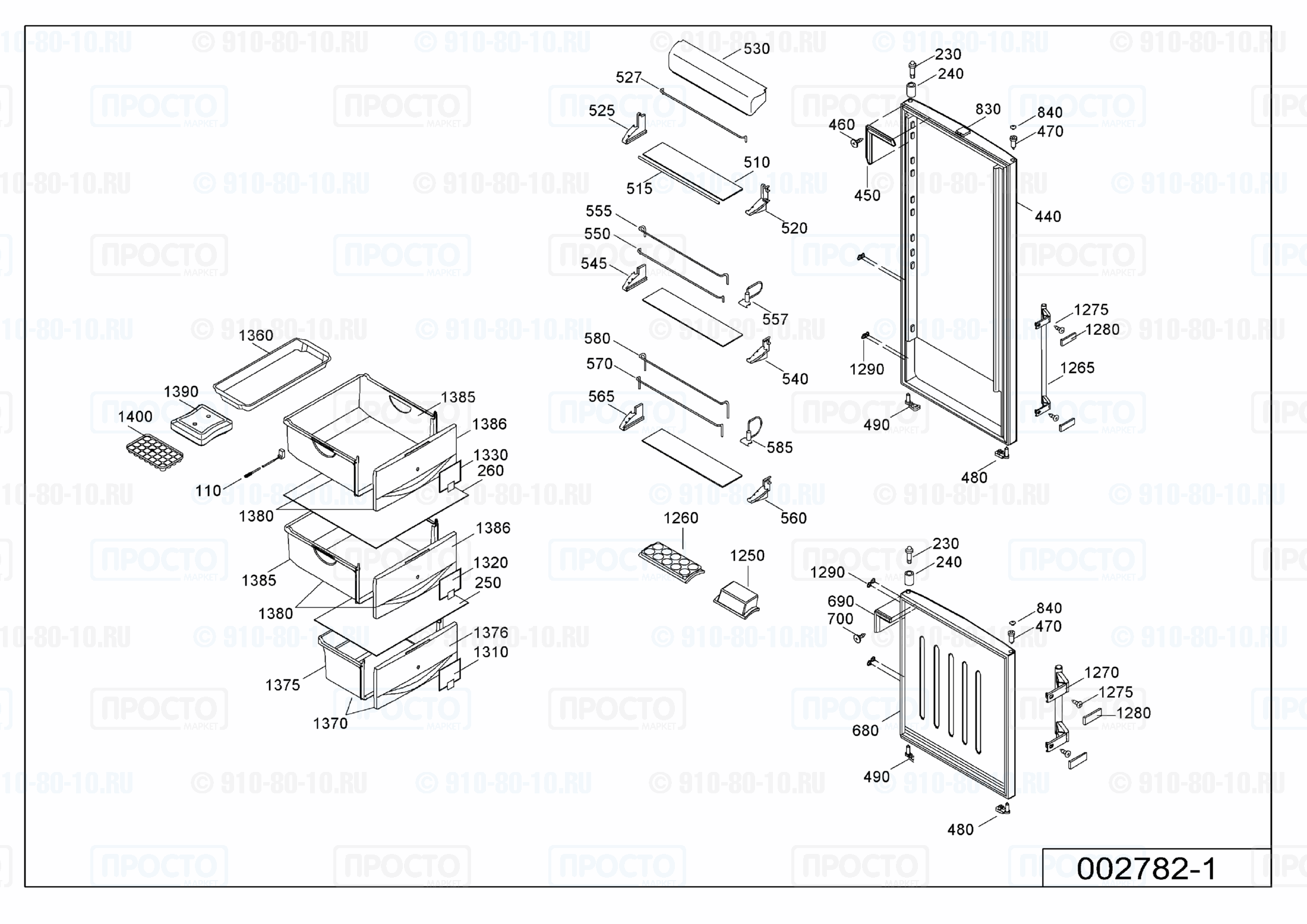 Взрыв-схема холодильника Liebherr CBP 4056-21C