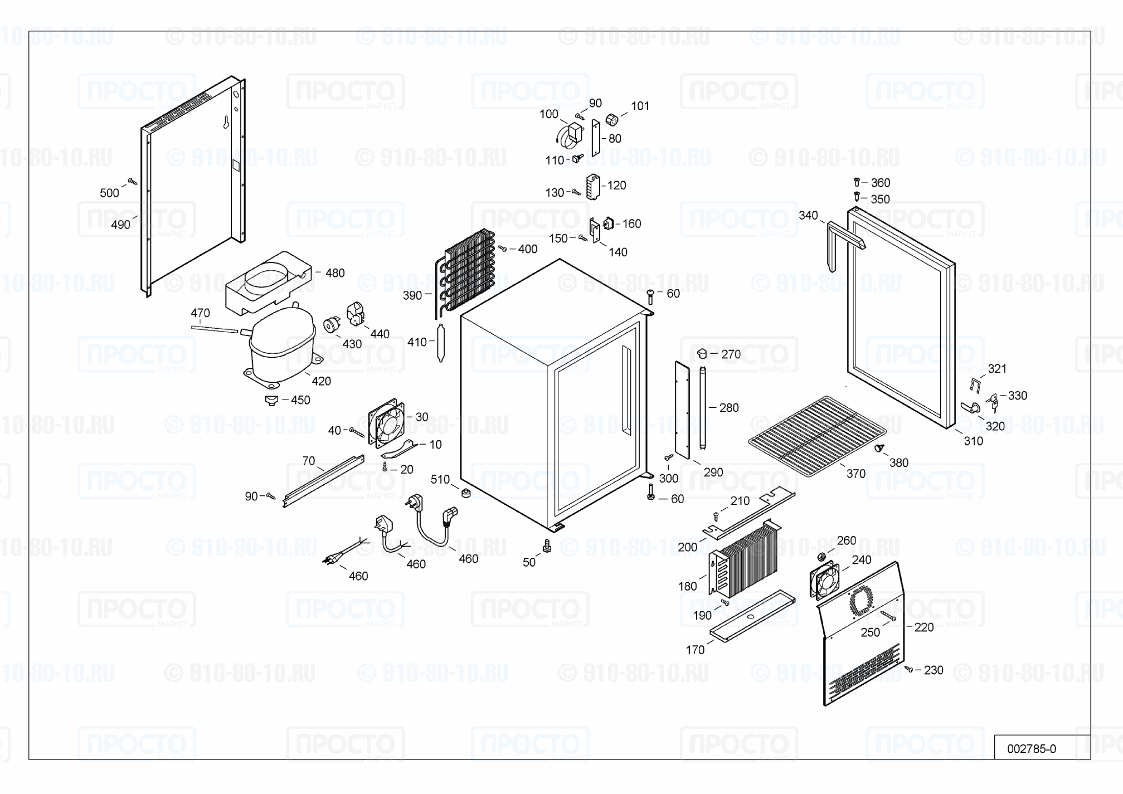 Взрыв-схема запчастей холодильника Liebherr FKv 502-10A
