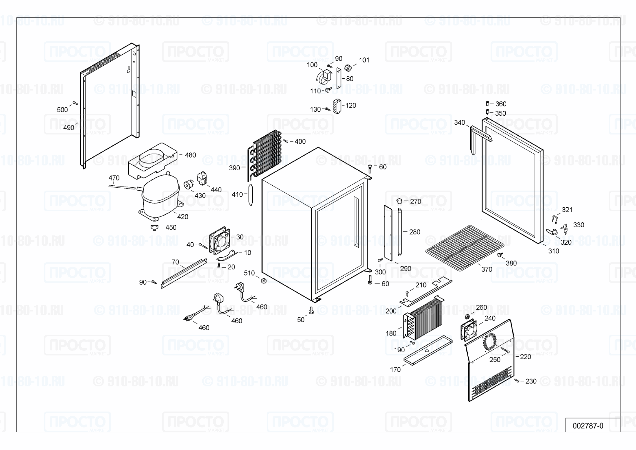 Взрыв-схема запчастей холодильника Liebherr FKv 502-10