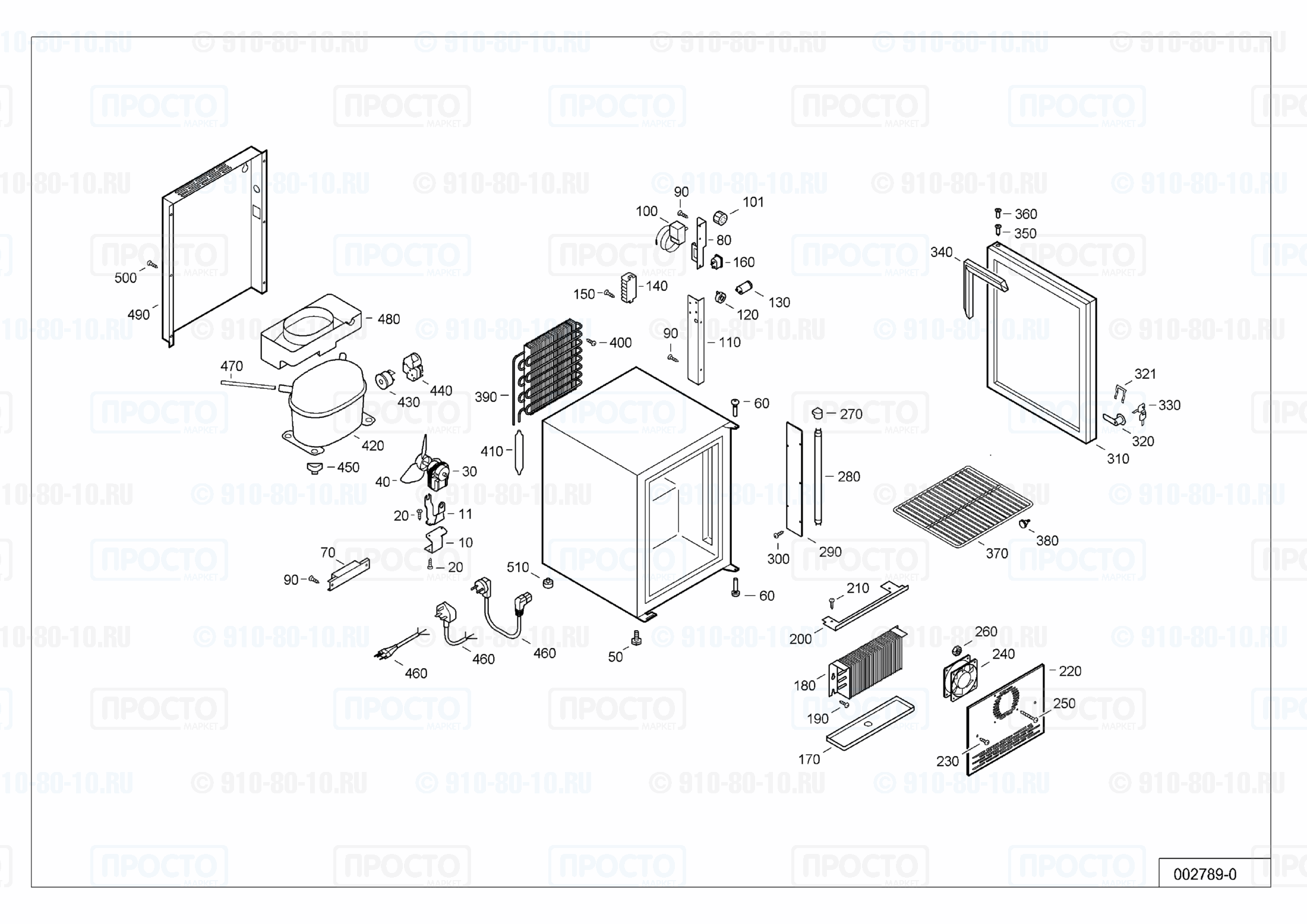 Взрыв-схема запчастей холодильника Liebherr FKv 302-10