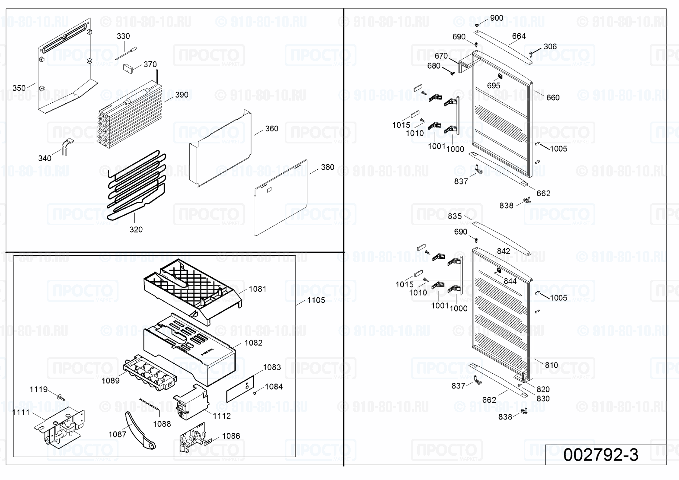 Взрыв-схема холодильника Liebherr SBNes 2900-20C