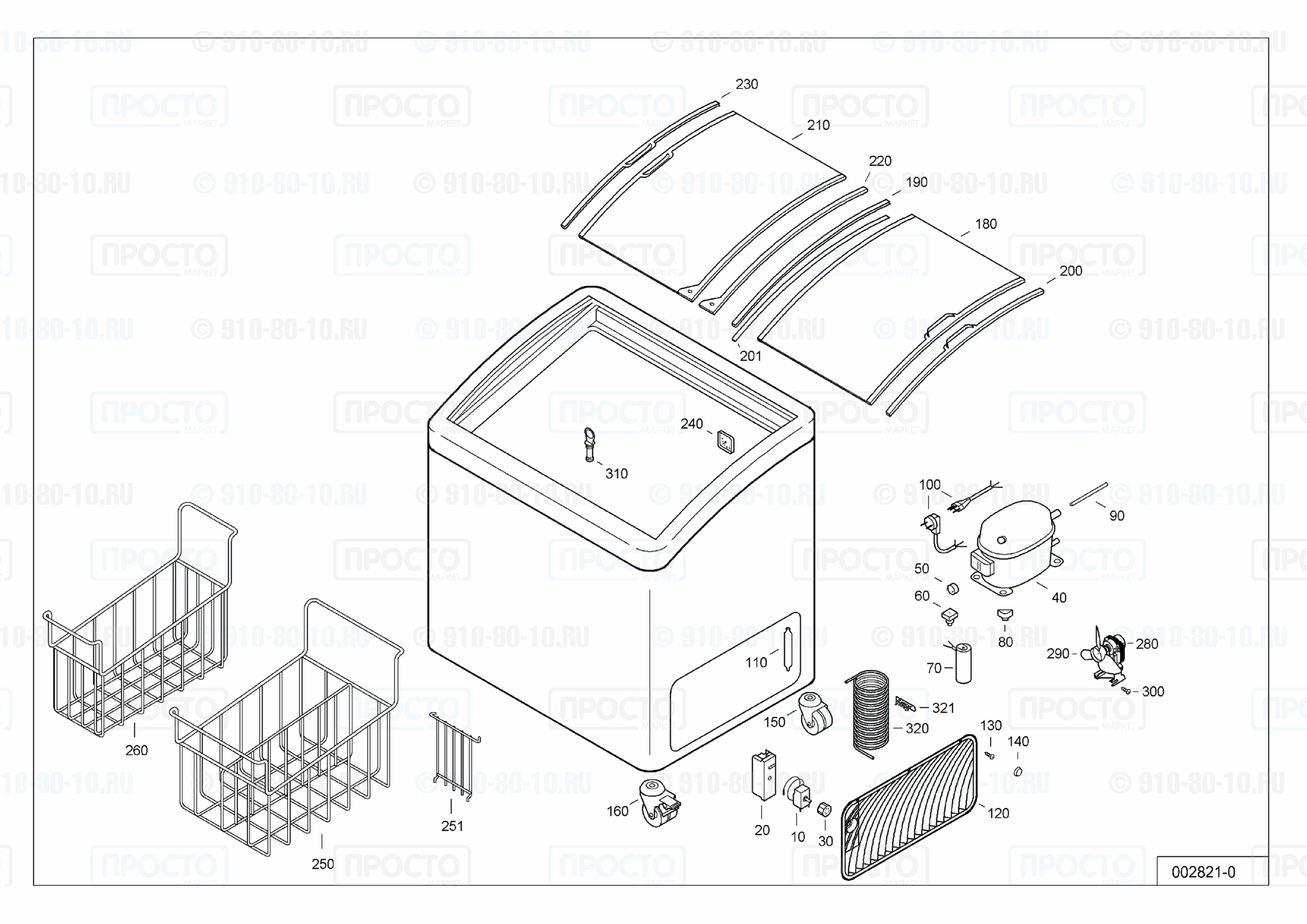 Взрыв-схема запчастей холодильника Liebherr GTI 2403-16A