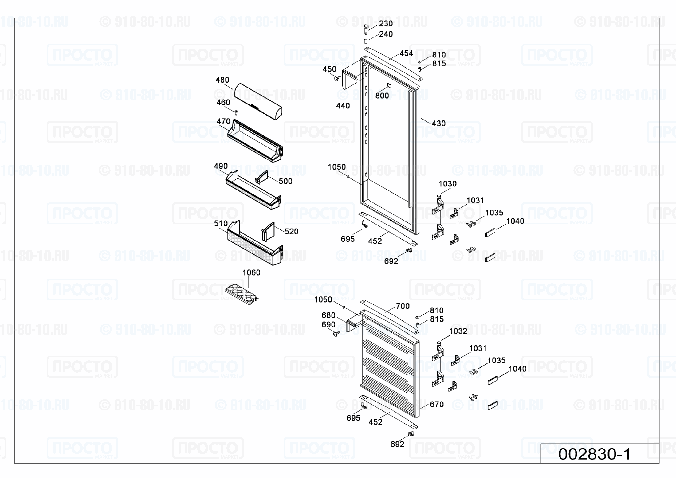Взрыв-схема холодильника Liebherr CPes 4003-20A