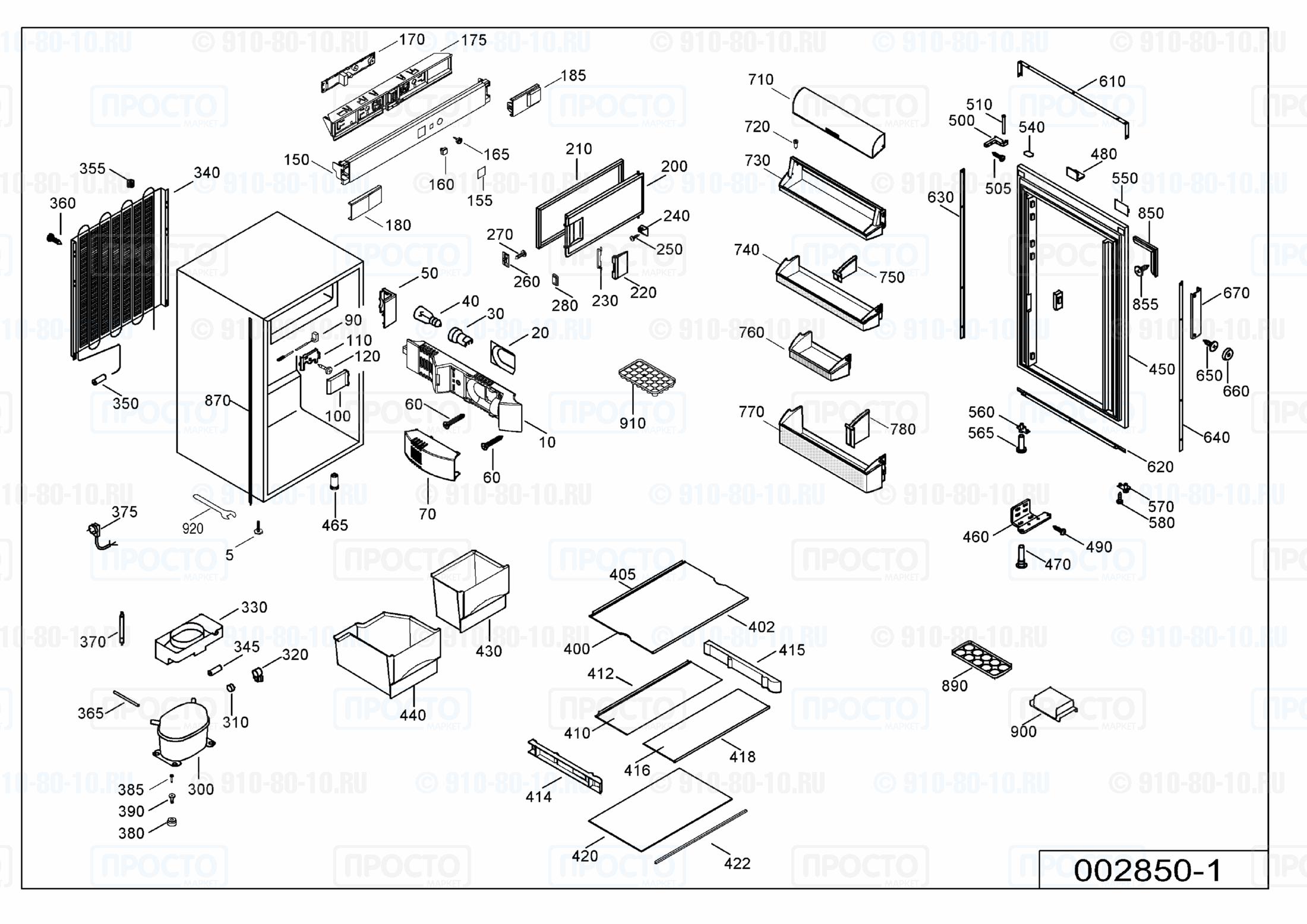 Взрыв-схема запчастей холодильника Liebherr EK 1514-20C