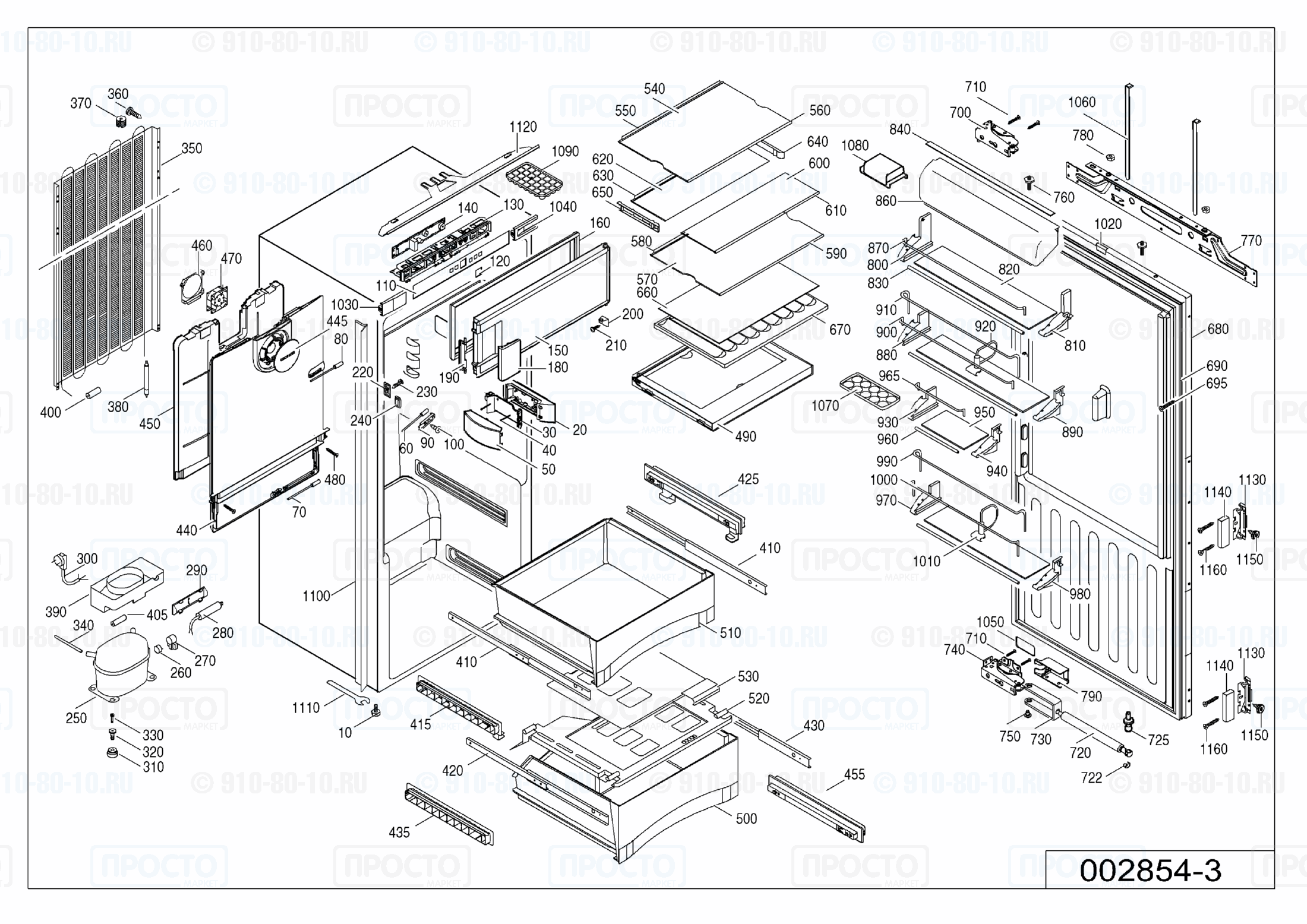 Взрыв-схема запчастей холодильника Liebherr IKB 2214-20B