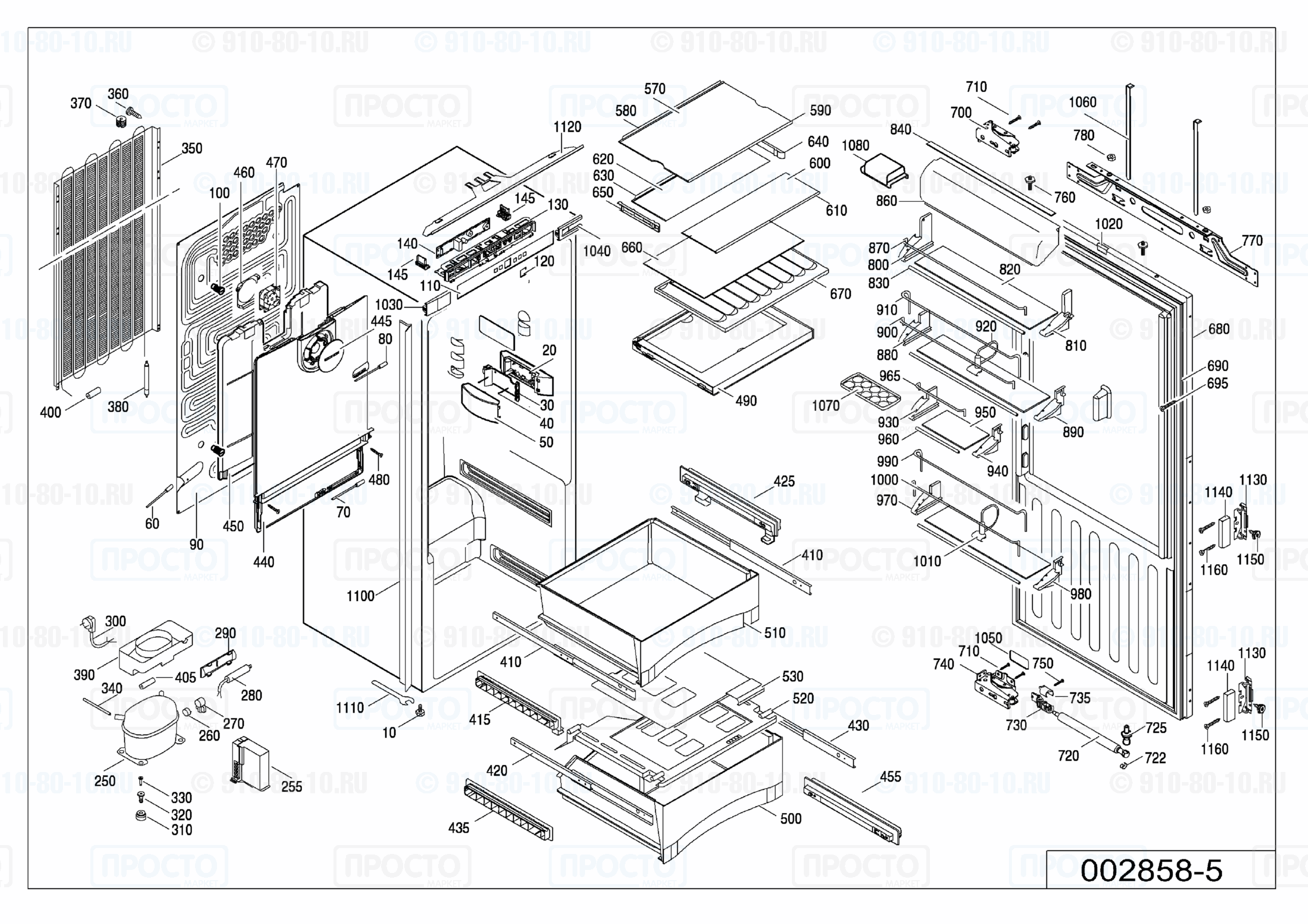 Взрыв-схема запчастей холодильника Liebherr IKB 2420-20