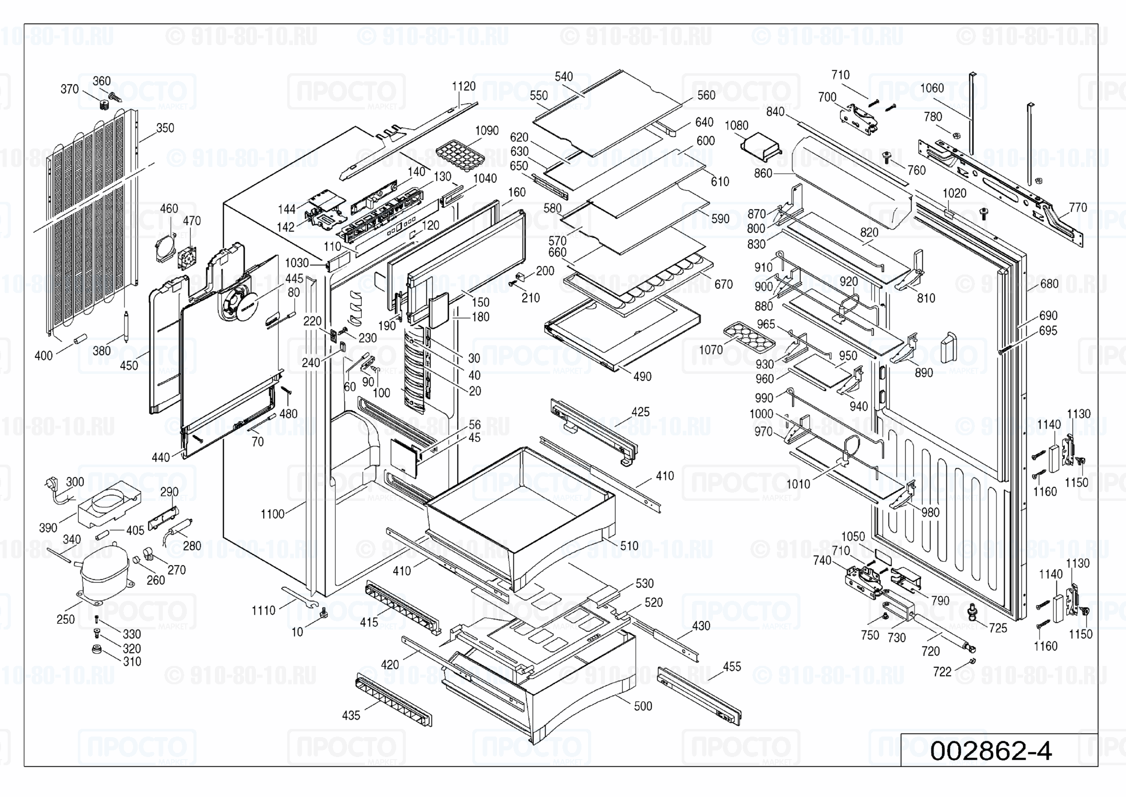 Взрыв-схема холодильника Liebherr IKB 2254-20A