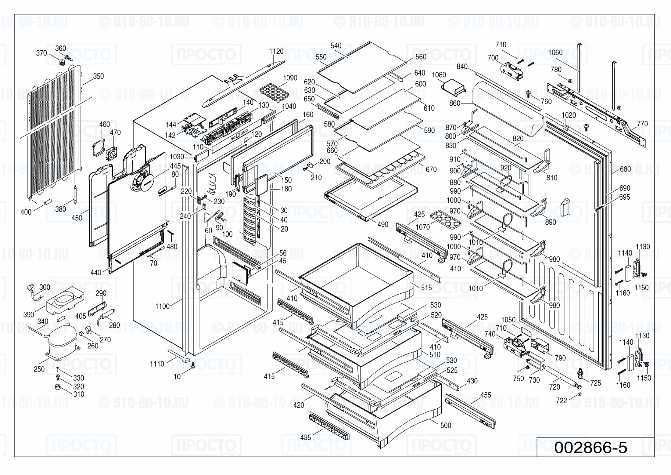 Взрыв-схема запчастей холодильника Liebherr IKB 3454-20