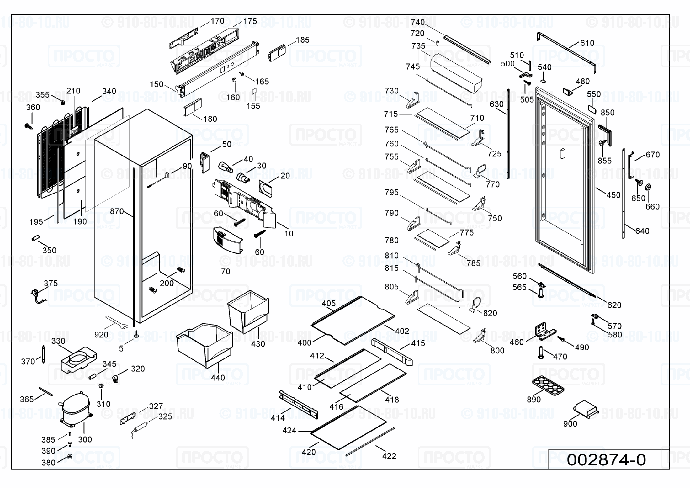 Взрыв-схема запчастей холодильника Liebherr EK 2450-20
