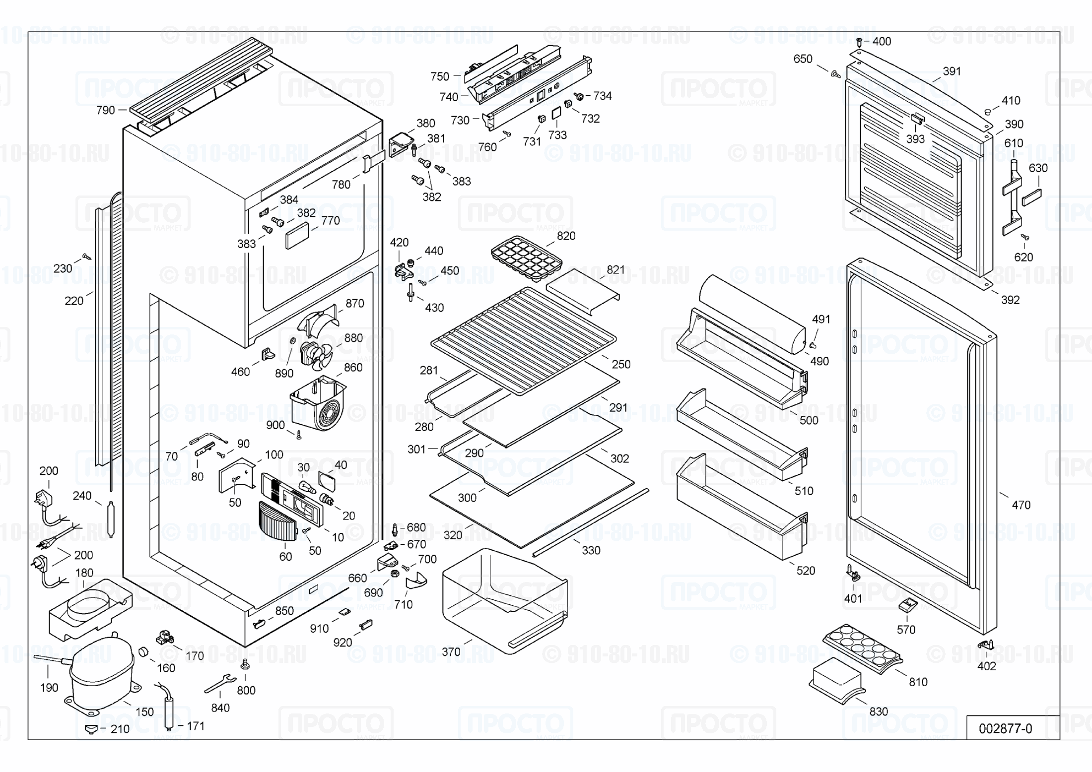 Взрыв-схема запчастей холодильника Liebherr CTa 3113-20