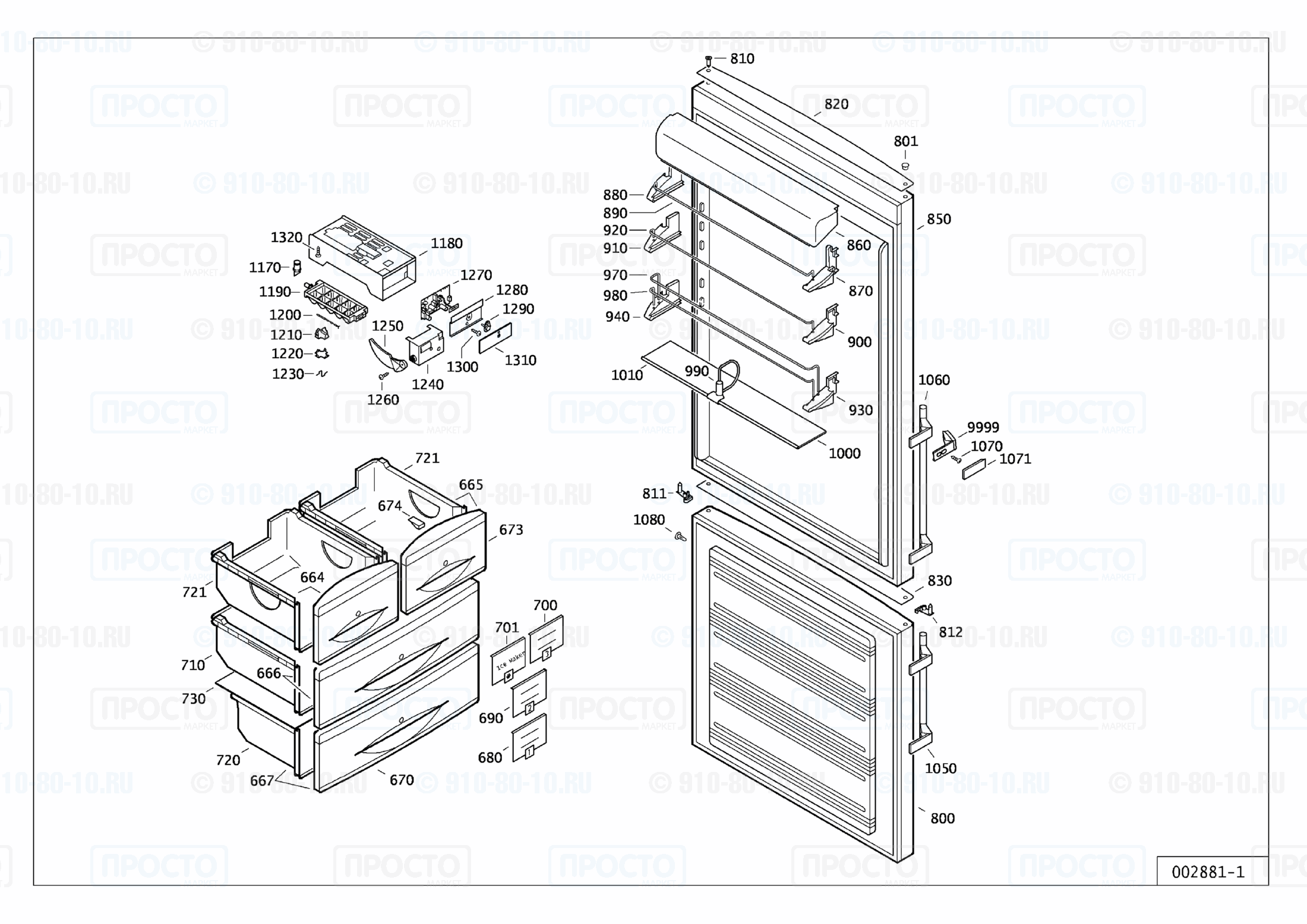 Взрыв-схема холодильника Liebherr CBNes 5066-20G