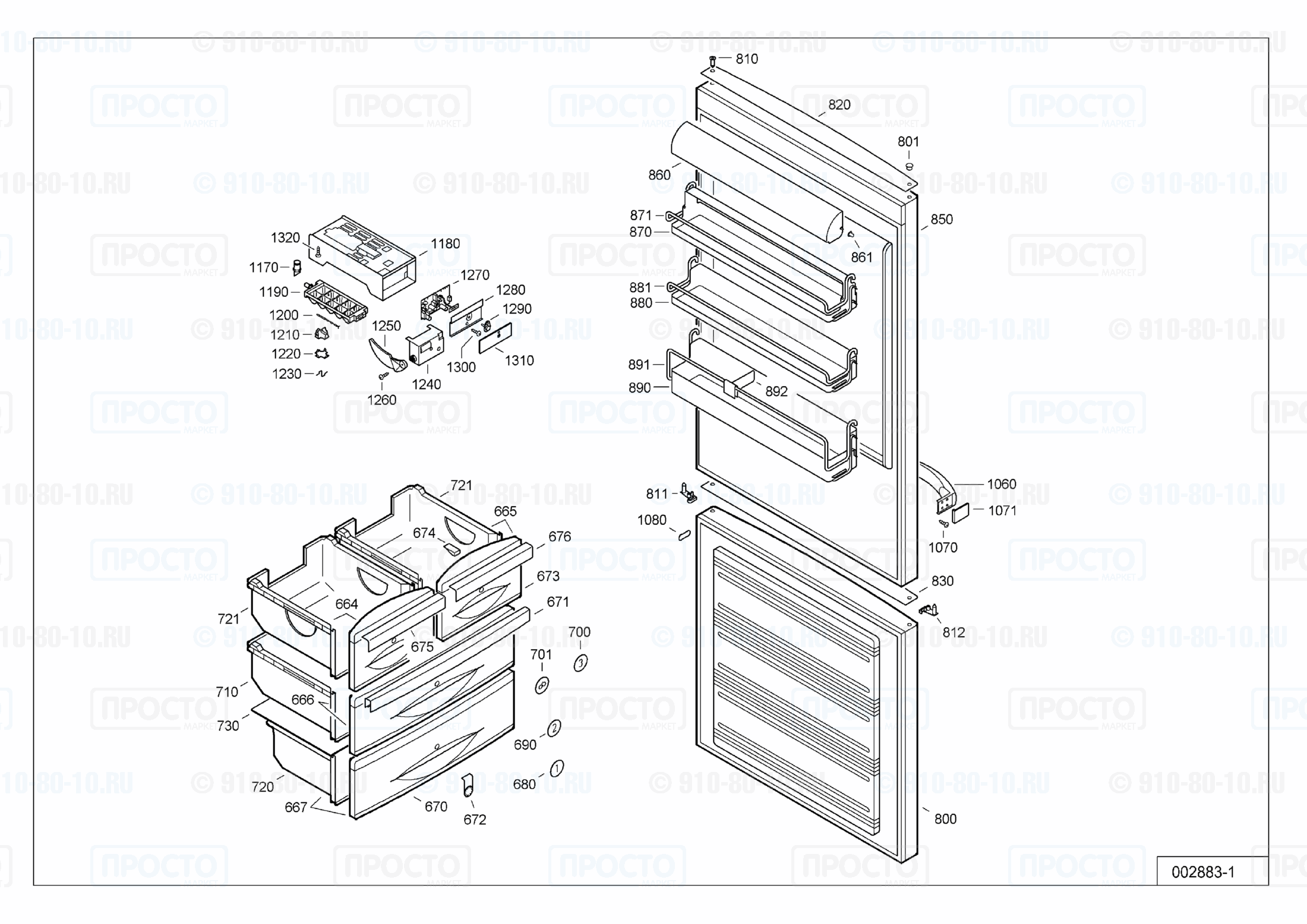 Взрыв-схема холодильника Liebherr CBNes 5066-20B