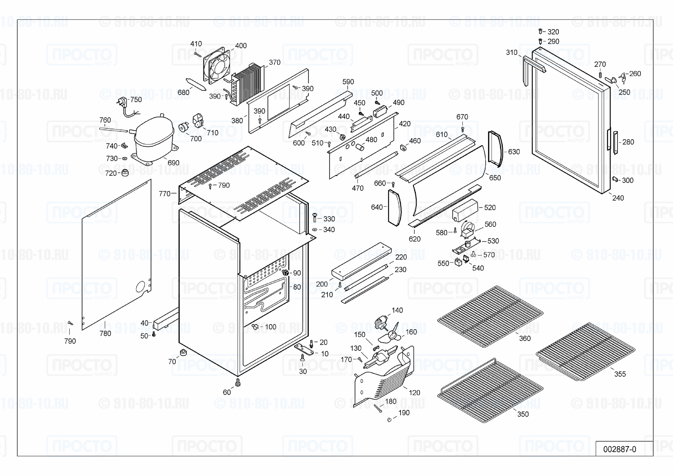 Взрыв-схема запчастей холодильника Liebherr FKDv 1002-10B