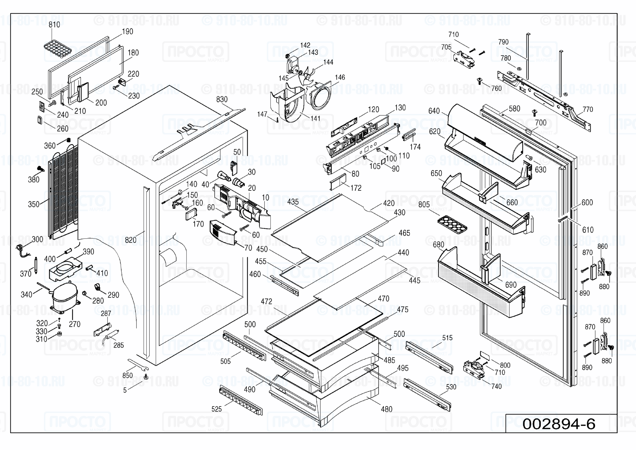 Взрыв-схема запчастей холодильника Liebherr IK 3414-20C