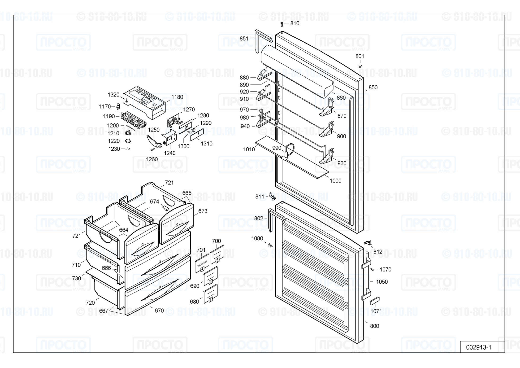 Взрыв-схема холодильника Liebherr CBN 5066-20F