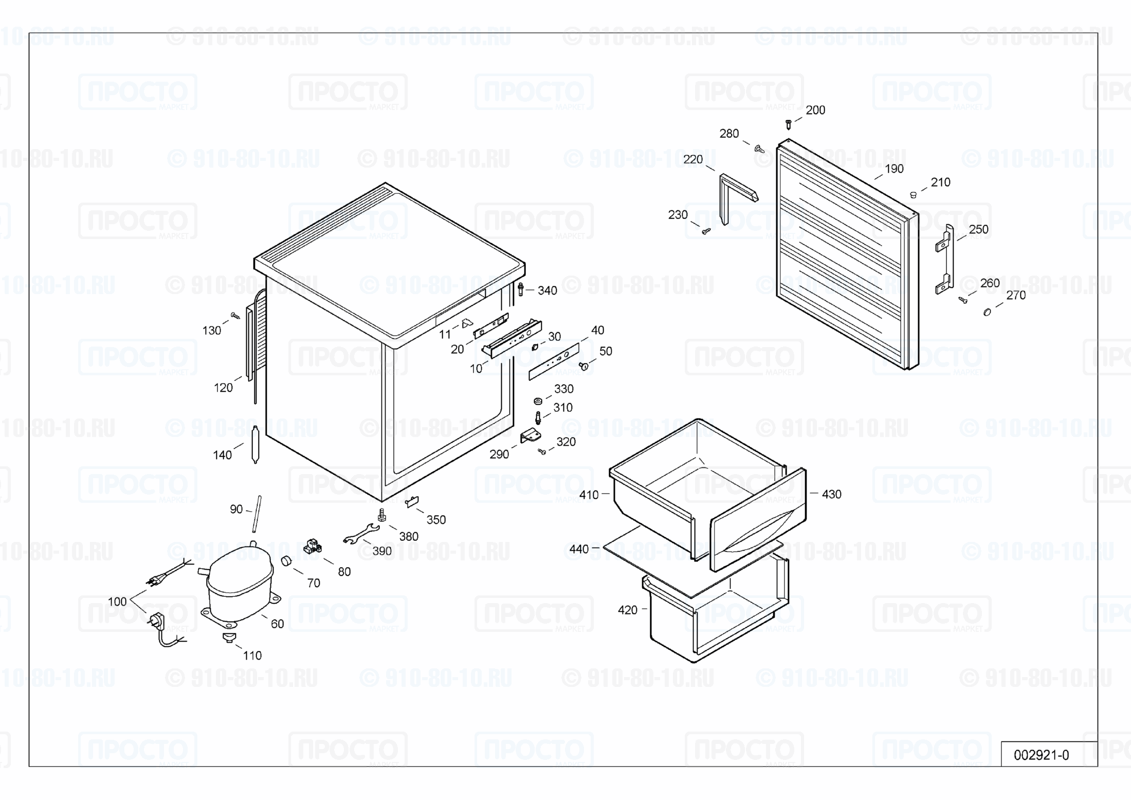 Взрыв-схема запчастей холодильника Liebherr GX 811-20B