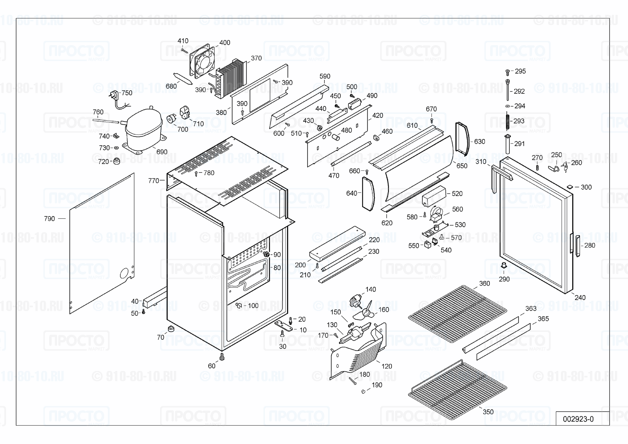 Взрыв-схема запчастей холодильника Liebherr FKDv 1002-20G