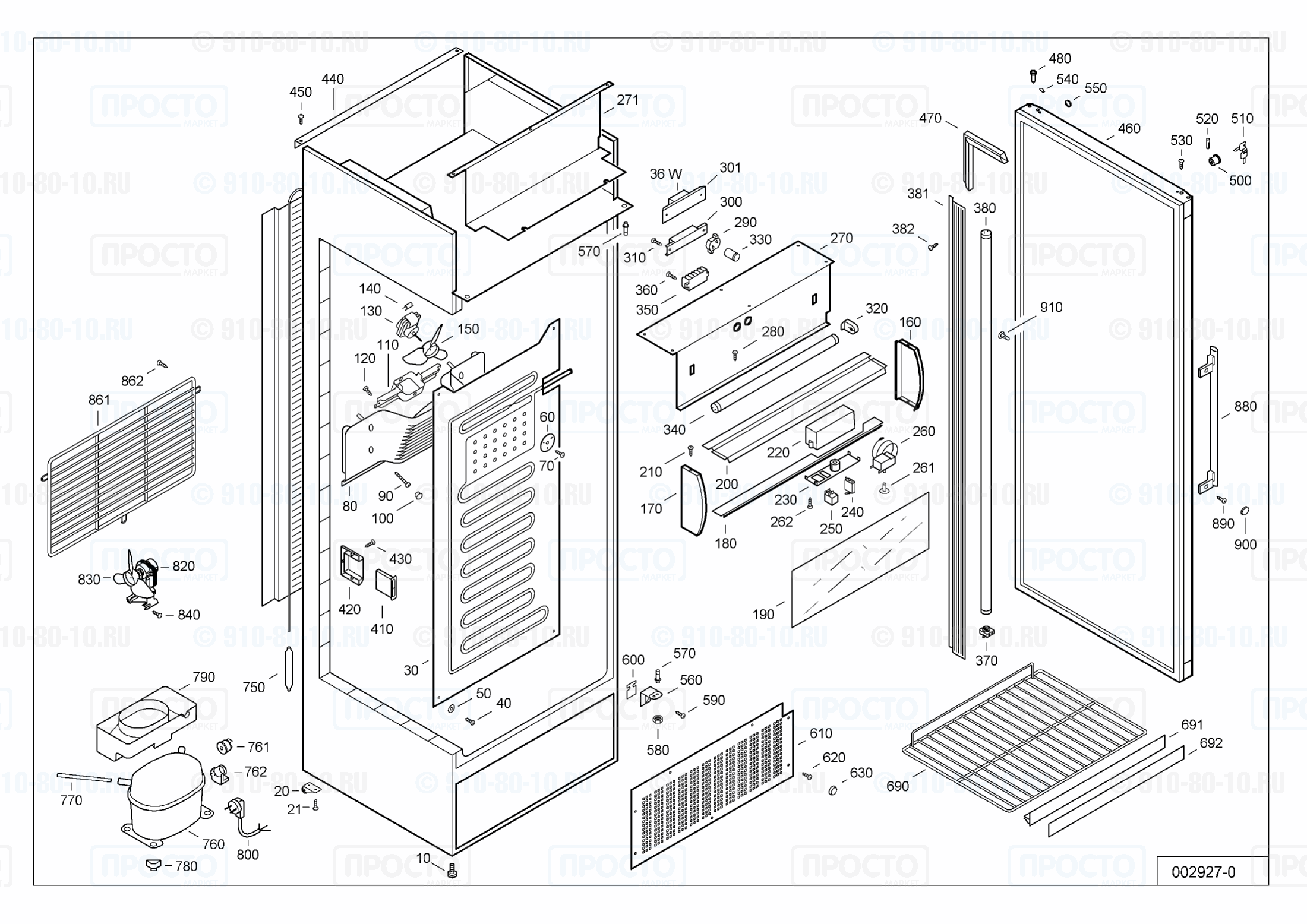 Взрыв-схема запчастей холодильника Liebherr FKDv 3702-10A