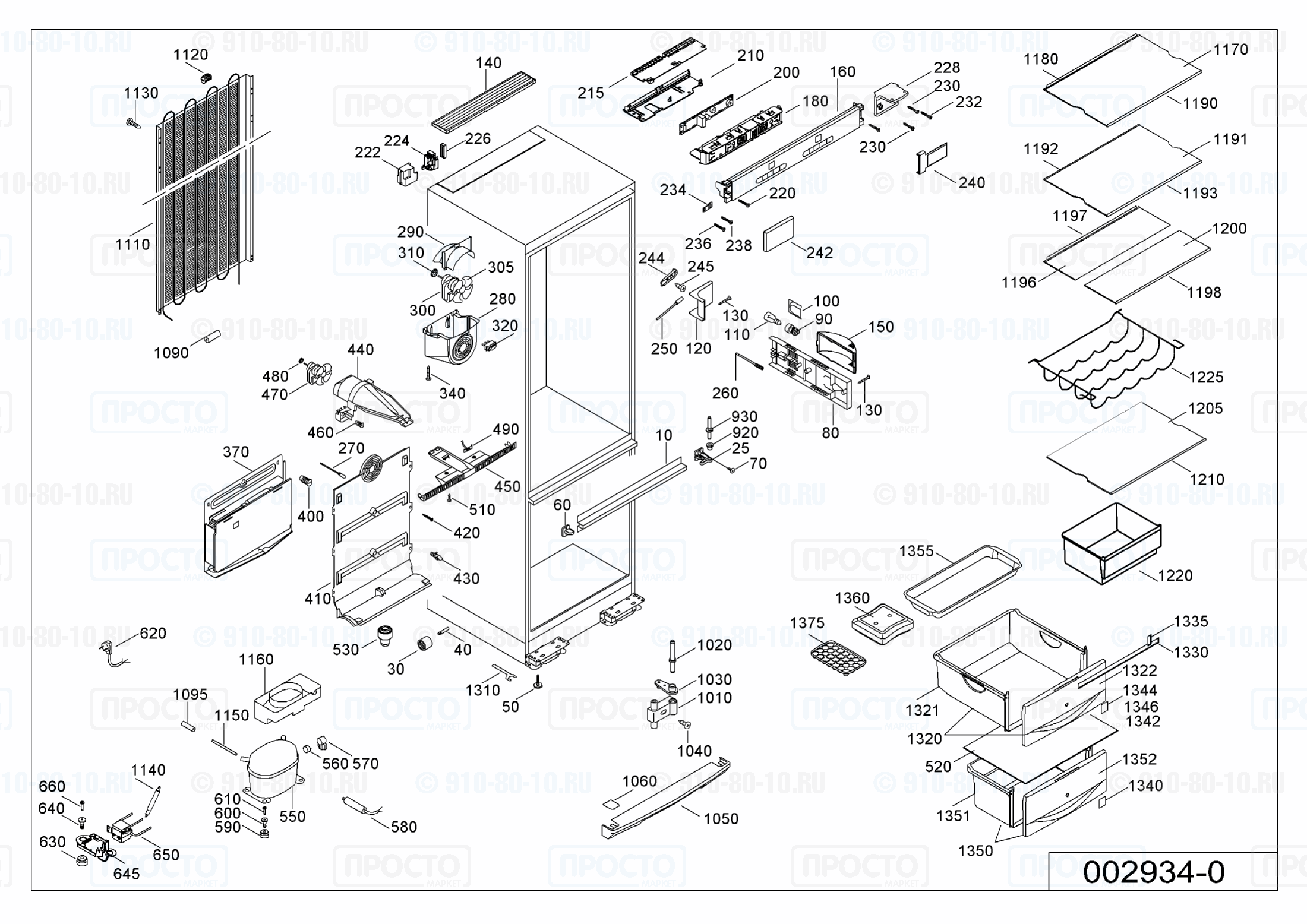 Взрыв-схема запчастей холодильника Liebherr CNes 3666-20J
