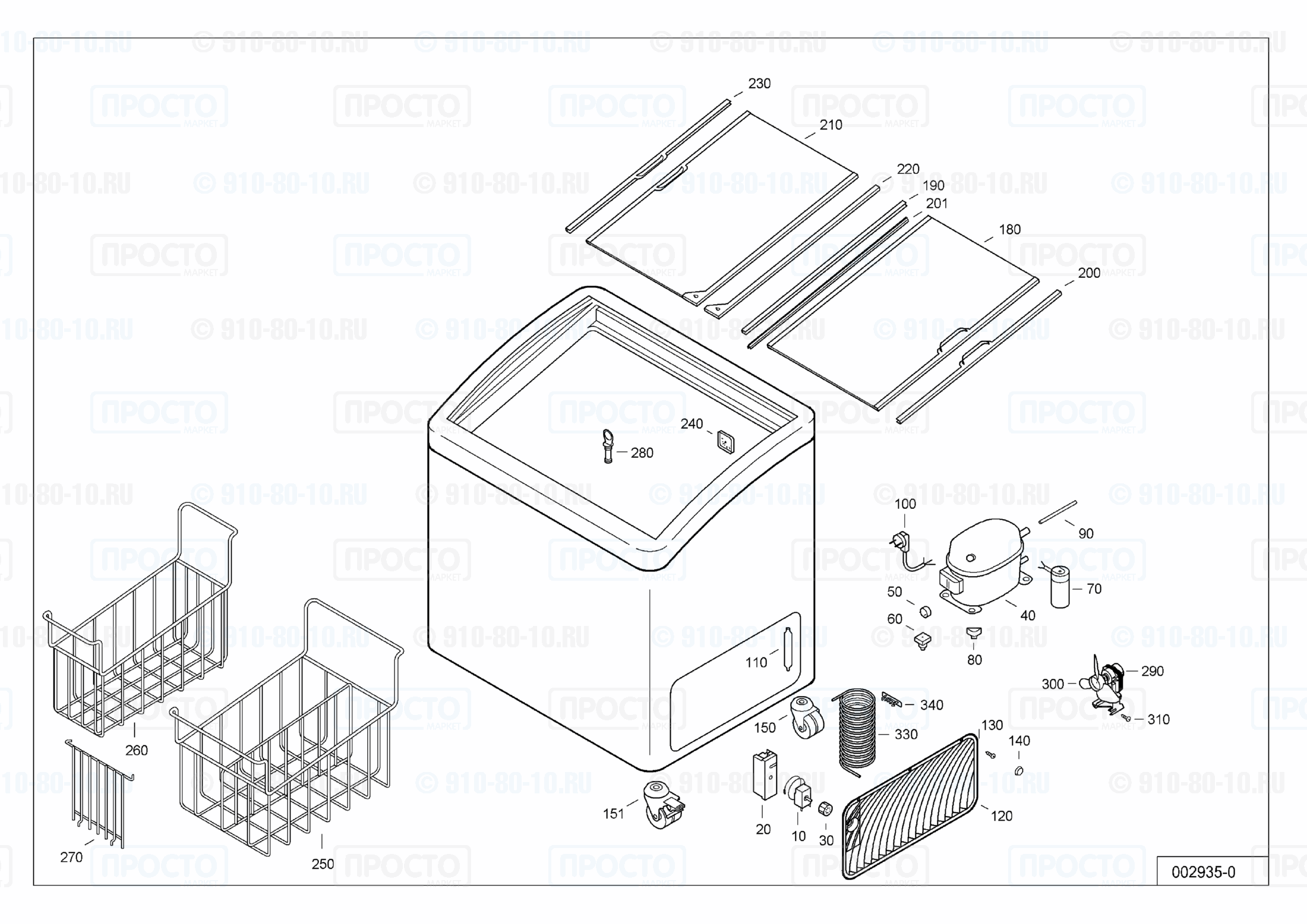 Взрыв-схема запчастей холодильника Liebherr GTI 3702-16A
