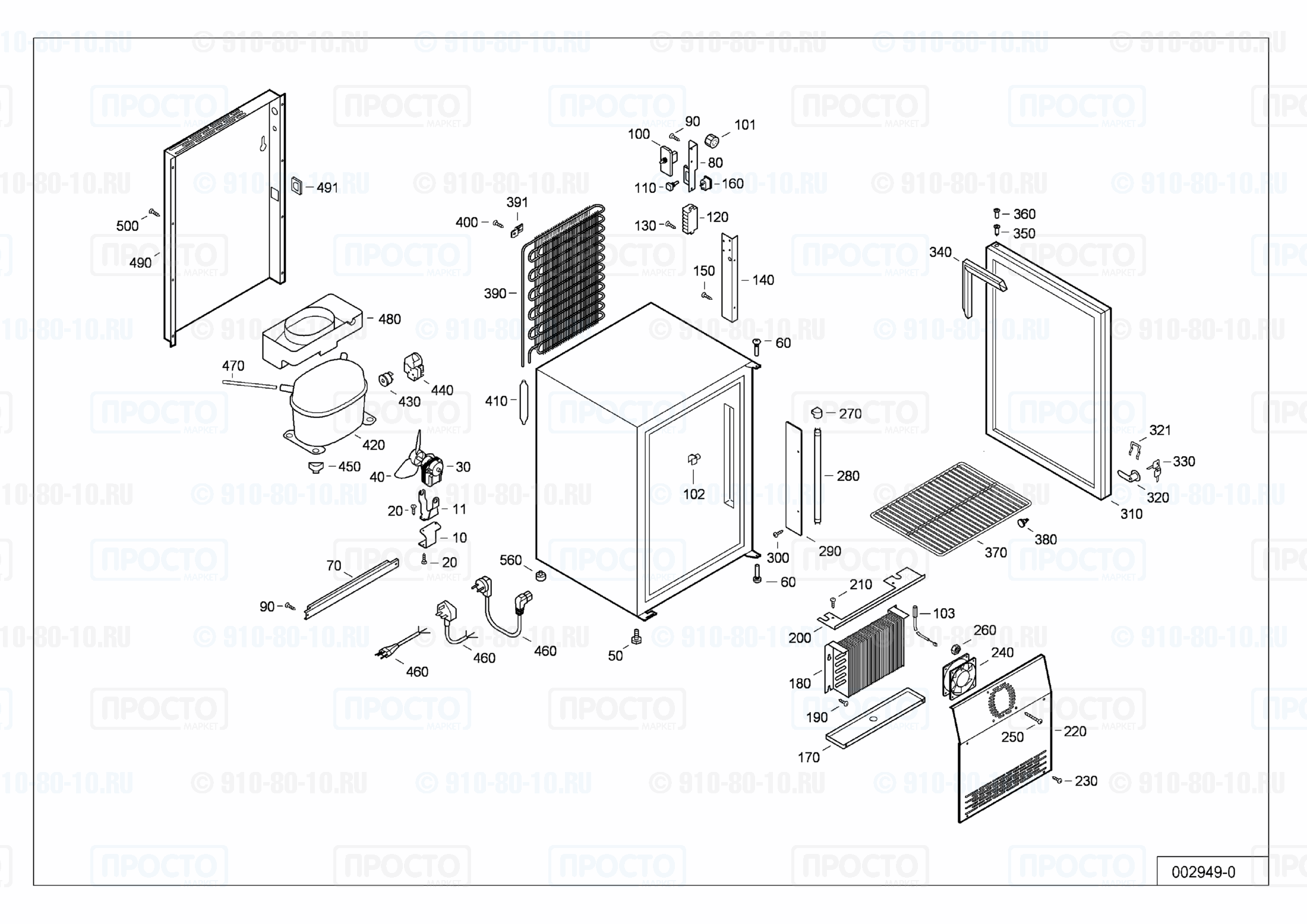 Взрыв-схема запчастей холодильника Liebherr FKv 502-11D