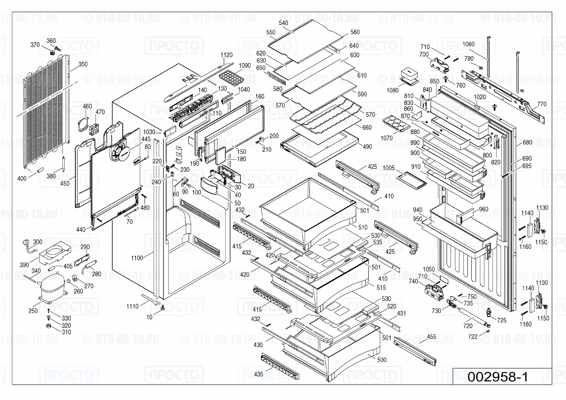 Взрыв-схема запчастей холодильника Liebherr IKB 3414-20D