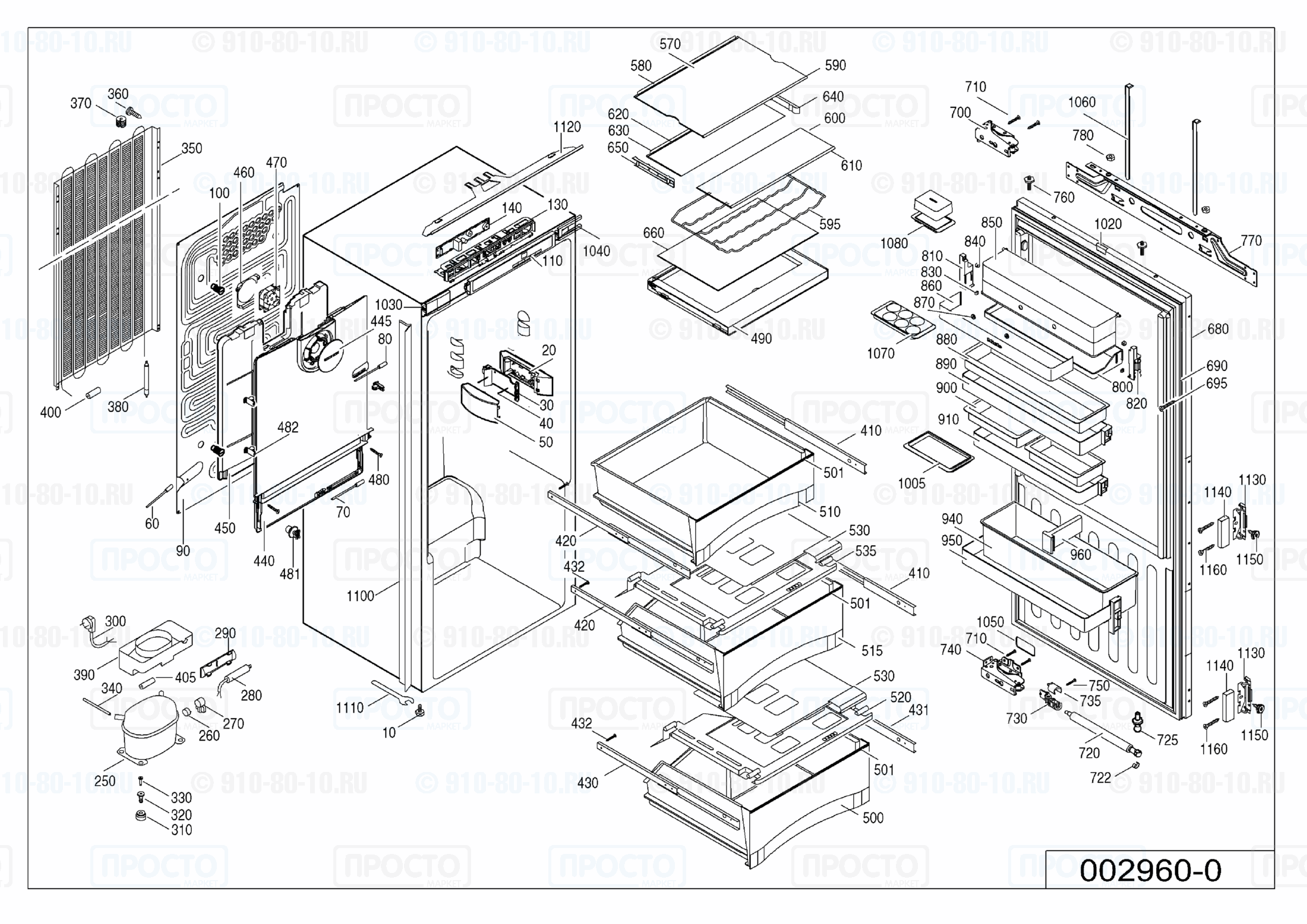 Взрыв-схема запчастей холодильника Liebherr IKB 3610-20