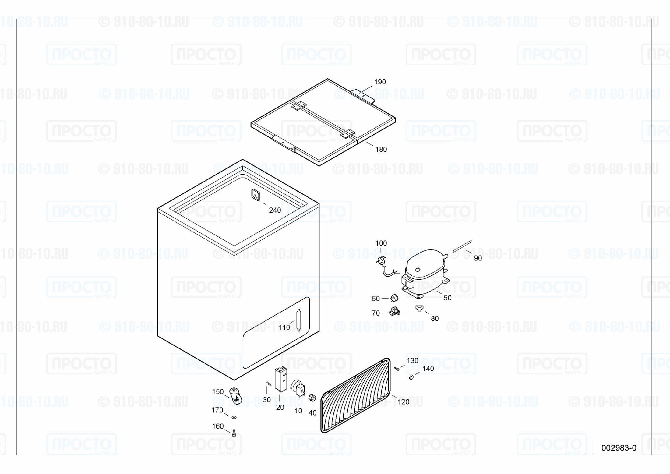 Взрыв-схема холодильника Liebherr GTE 1501-12C